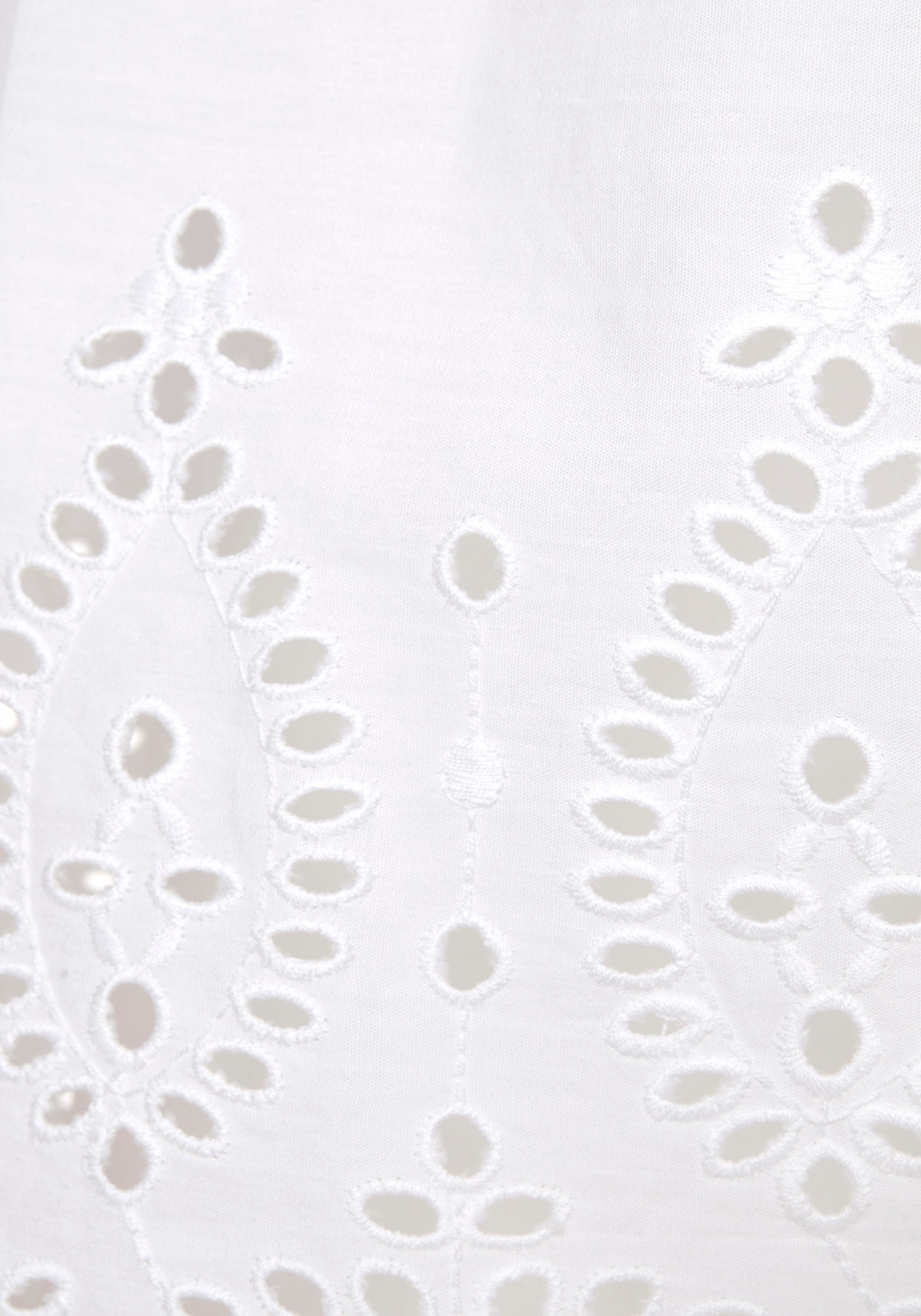 Vivance Kurzarmbluse, mit Broderie Anglaise und V-Ausschnitt, Blusentop, sommerlich