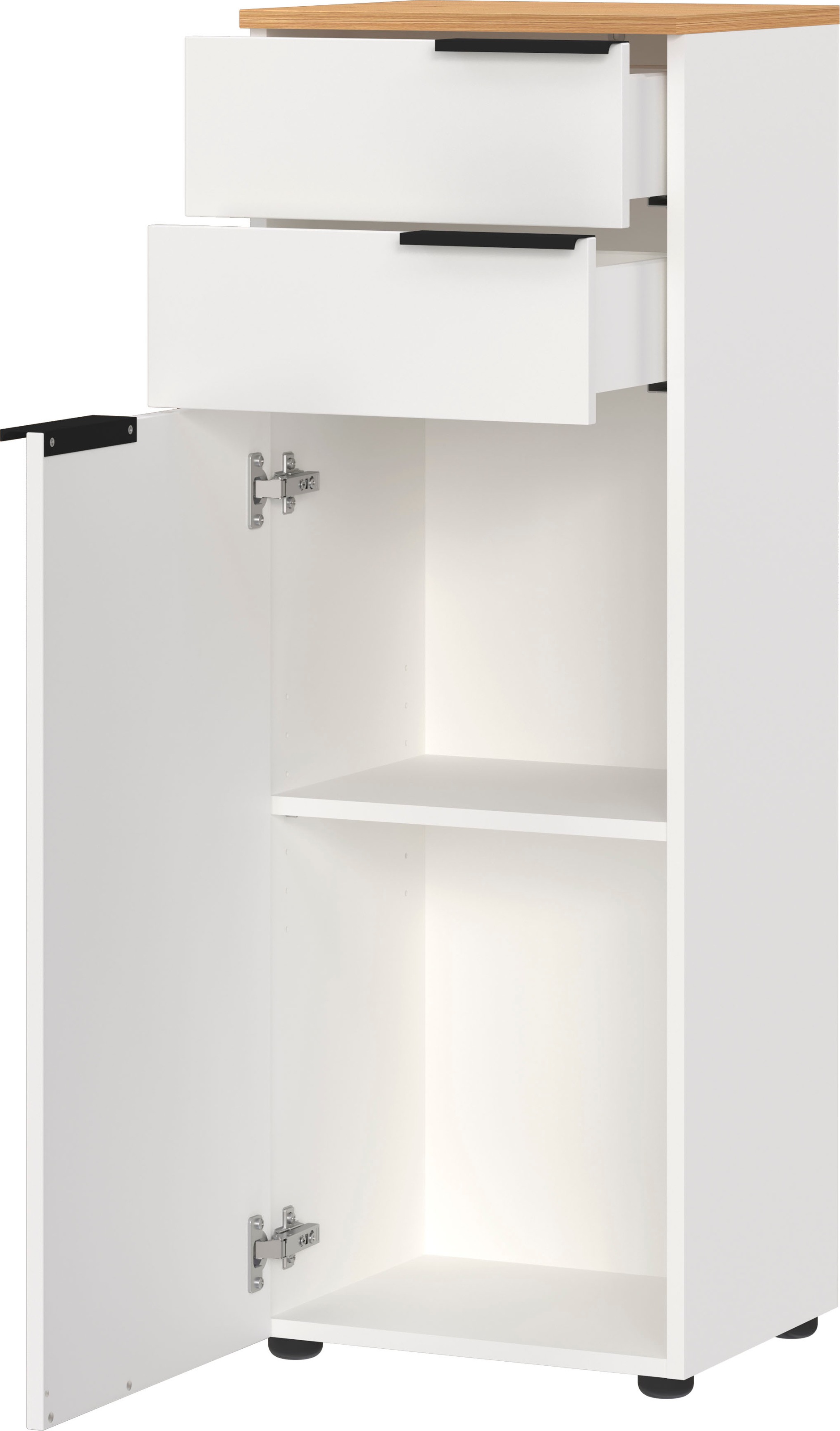 andas Badmöbel-Set »Majtum bestehend aus Waschbeckenunterschrank, Spiegel«, (4 St.), inkl. LED-Beleuchtung, Midi- und Unterschrank, Made in Germany