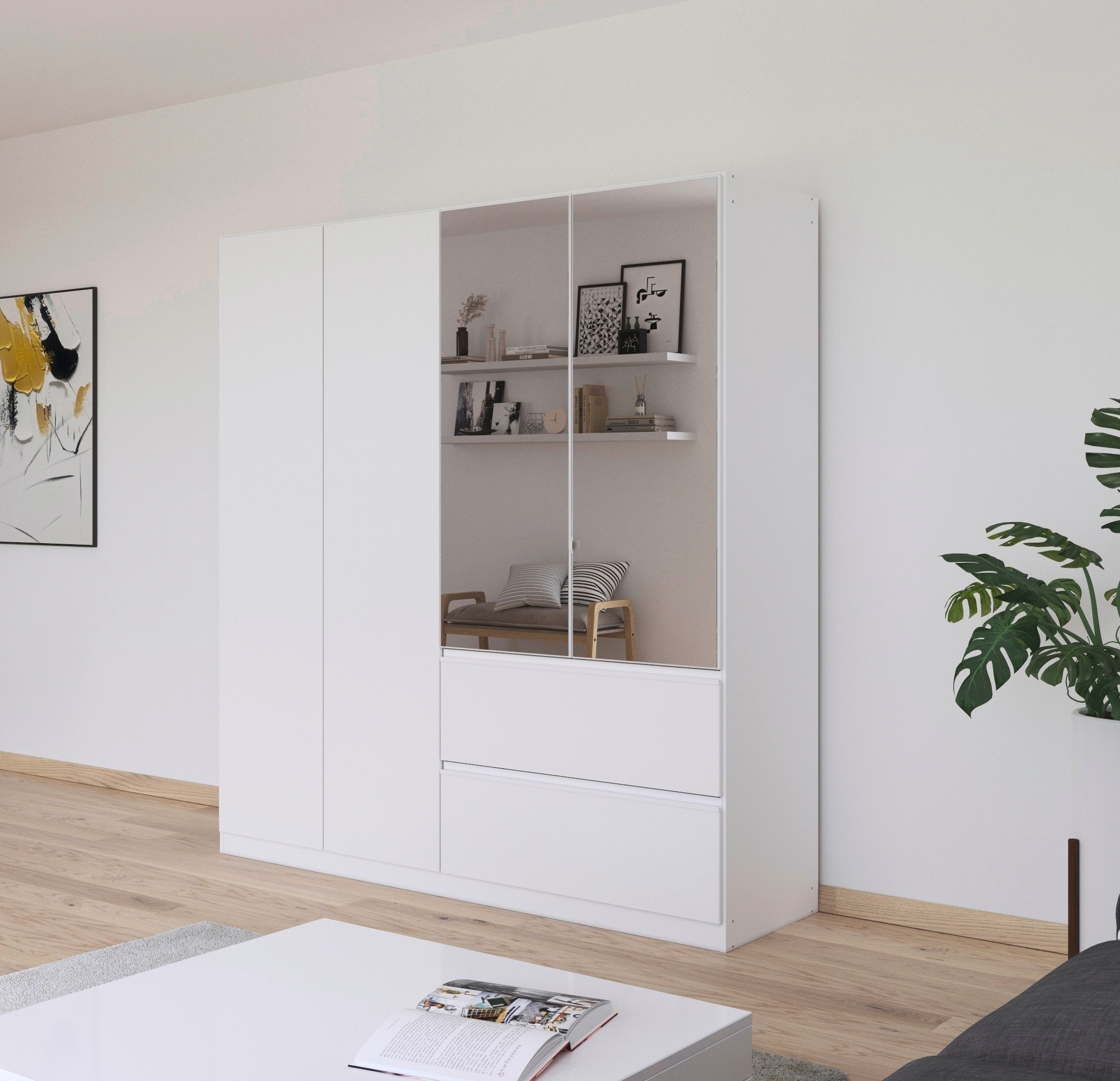 rauch Drehtürenschrank »Kleiderschrank Schrank Garderobe Schlafzimmerschrank JOEL«, mit zwei Schubladen, mit Push-to-Open Funktion MADE IN GERMANY