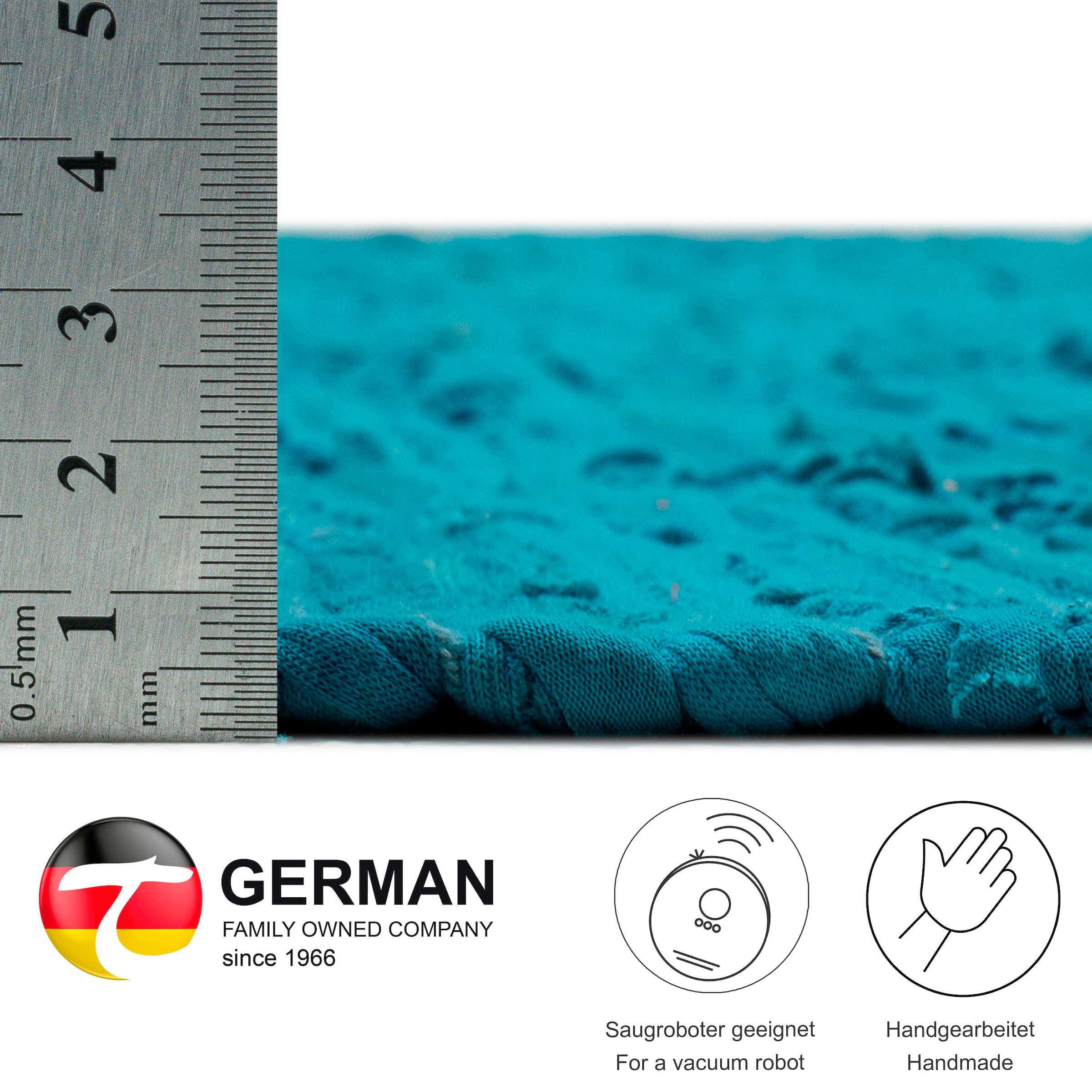THEKO Läufer »Happy Cotton Fleckerl«, rechteckig, 5 mm Höhe, Handweb Läufer, Flachgewebe, reine Baumwolle, handgewebt, mit Fransen