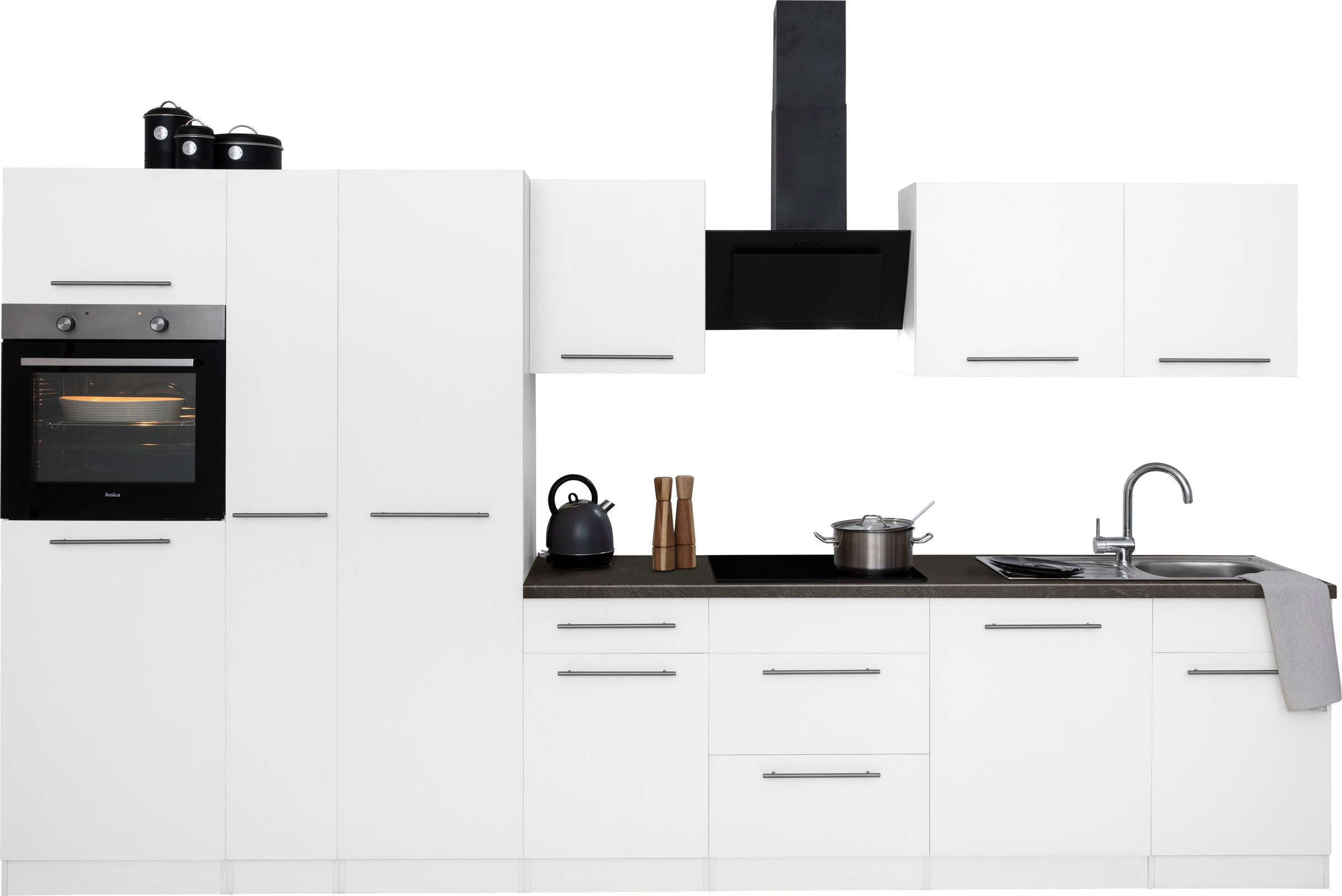 wiho Küchen Küchenzeile »Unna«, mit E-Geräten, Breite 360 cm