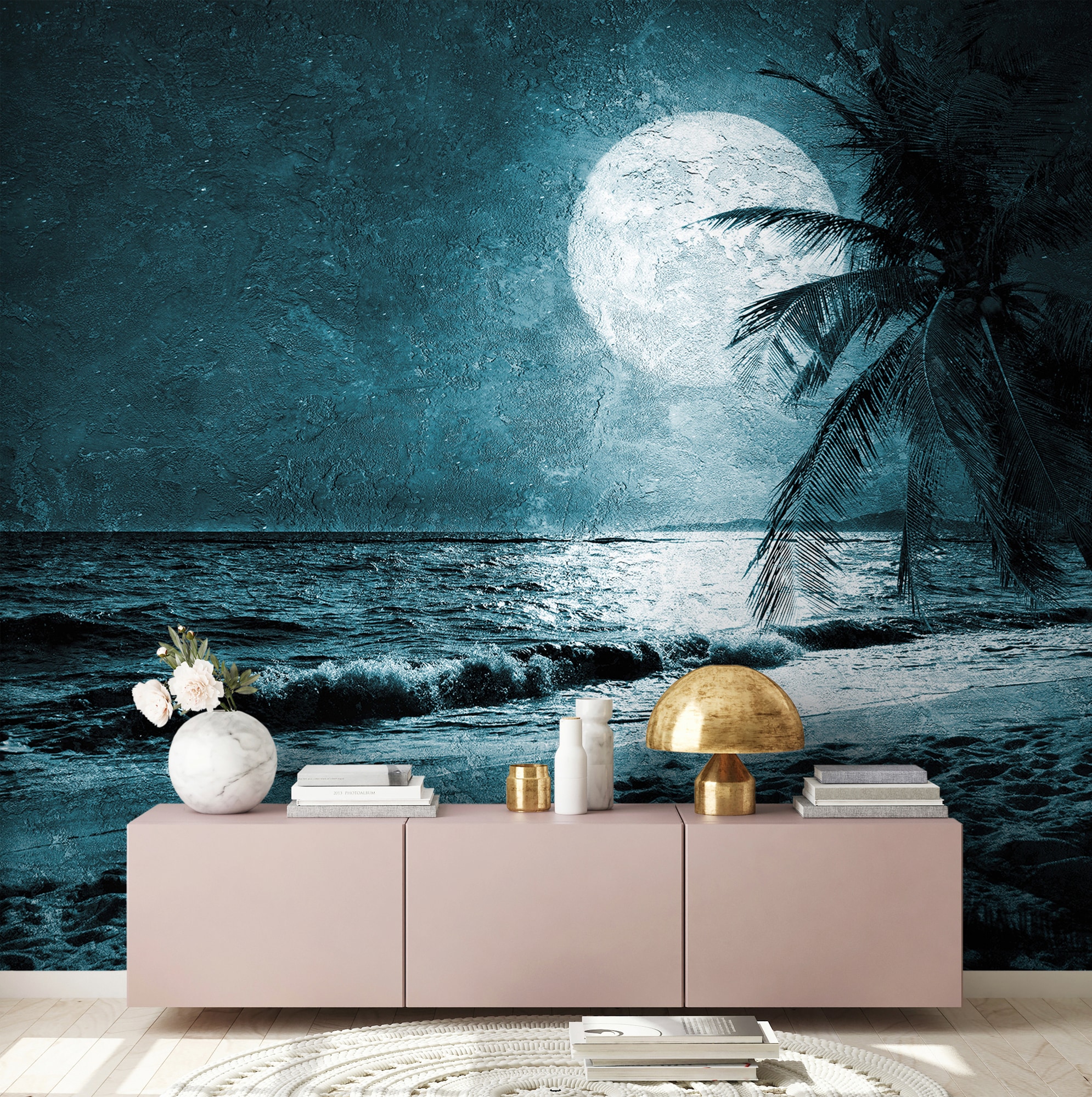 Architects Paper Fototapete »Atelier 47 Beach at Night 3«, Strand-Meer, Vlies, Wand, Schräge, Decke