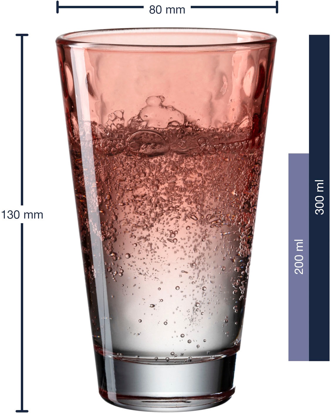LEONARDO Longdrinkglas »OPTIC«, (Set, 6 tlg.), 300 ml, 6-teilig