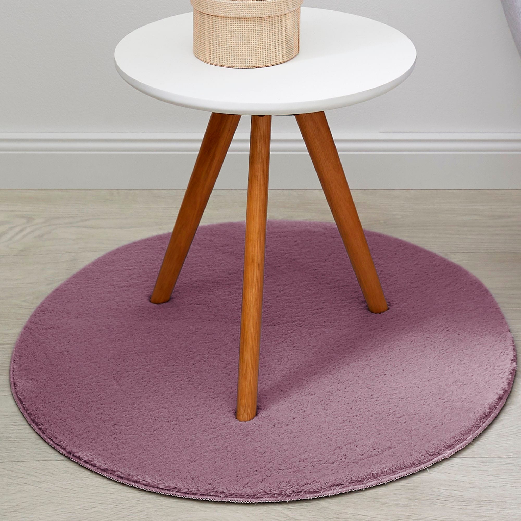 Andiamo Teppich »Arezzo«, rund, 16 mm Höhe, Uni Farben, weicher Flor, waschbar, ideal im Wohnzimmer & Schlafzimmer