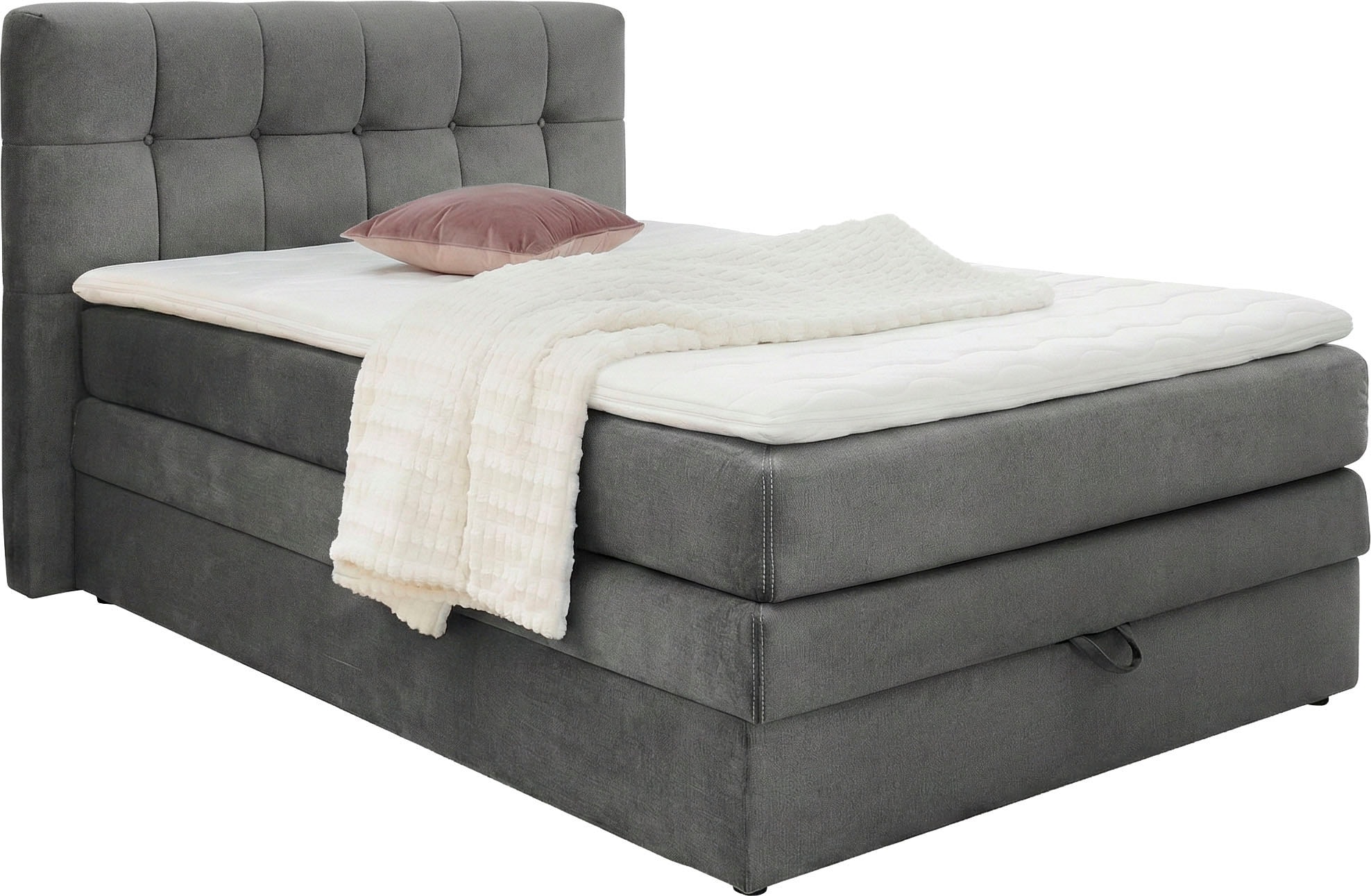 Jockenhöfer Gruppe Boxspringbett »Amy im Bezugsstoff: Samtoptik« mit Bettkasten und Kaltschaum-Topper, erhältlich in 120, 140 & 180cm