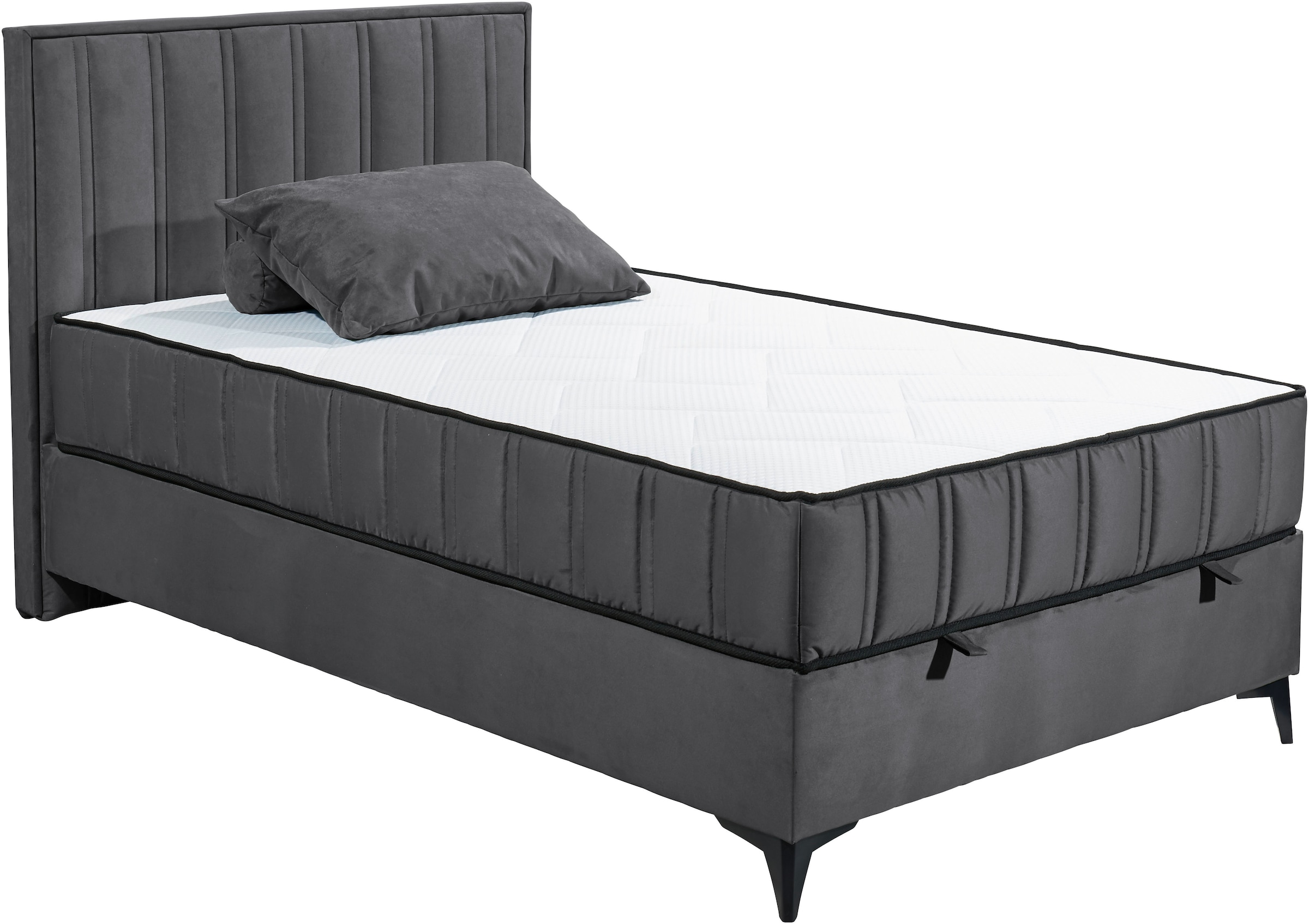 ED EXCITING DESIGN Boxbett »Monroe inkl. Bettkasten, erhältlich in den Breiten 120cm & 140cm«, Duo-Matratze - feste Seite mit Kokosmatte