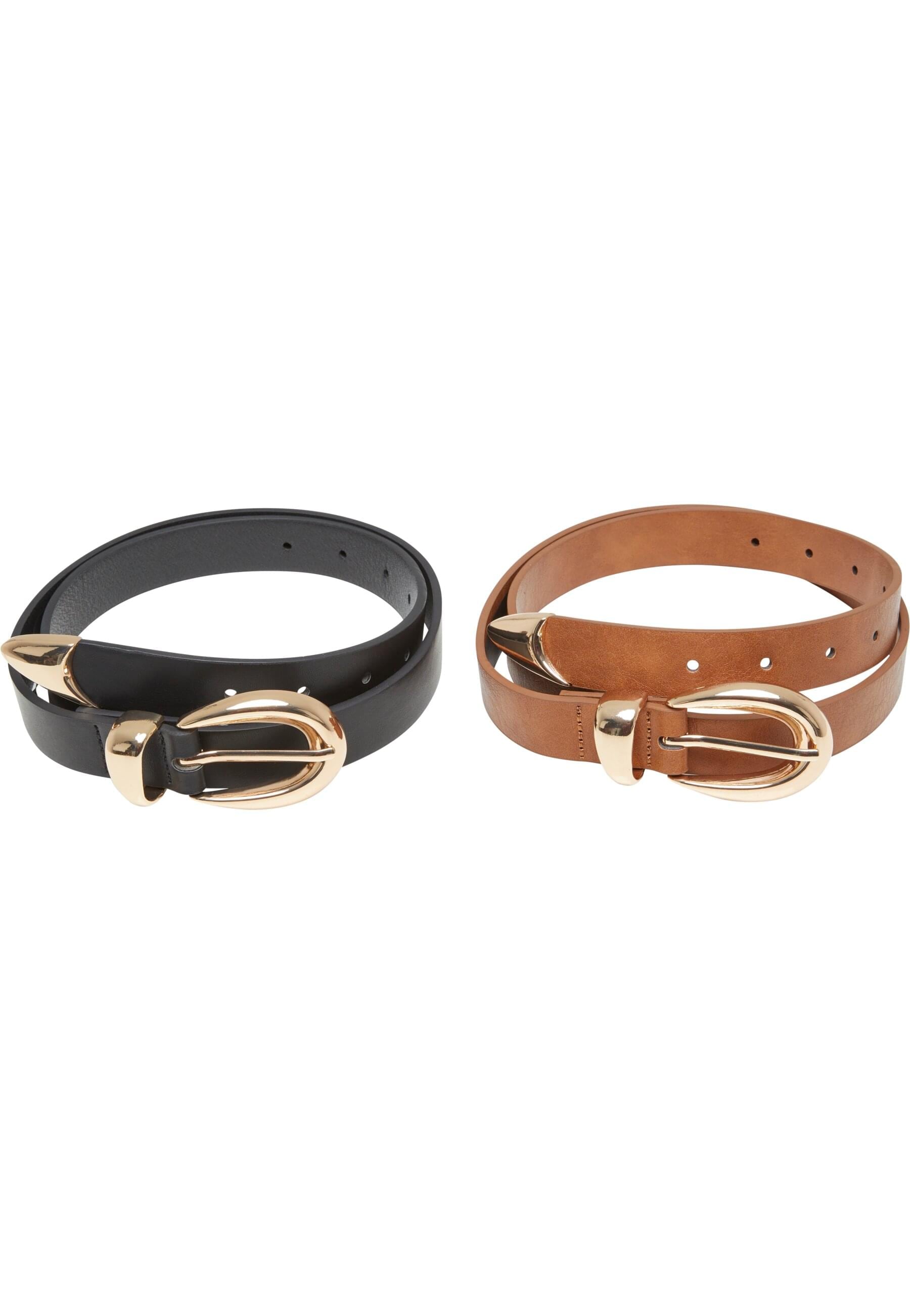 URBAN CLASSICS Synthetikgürtel »Urban Classics Chunky Buckle Loop Synthetic Leather Belt 2-Pack«