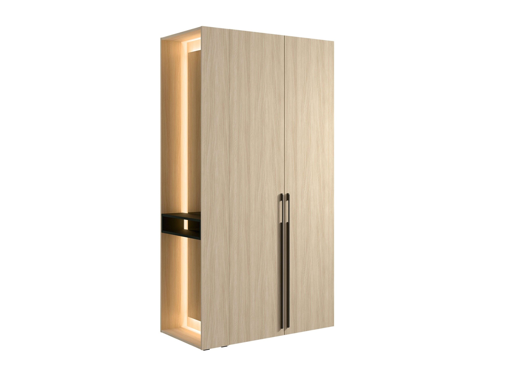 Home affaire Kleiderschrank »TRENTO Garderobe, Wäscheschrank mit großem Spiegel und LED-Beleuchtung«, mit Kleiderstange oder Einlegeböden, Maße B/H/T: 111/208/58 cm