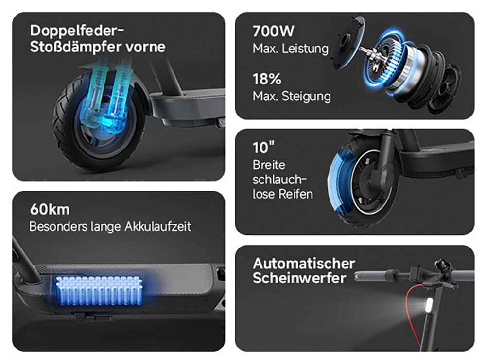 Xiaomi E-Scooter »Electric Scooter 5«, Electric Scooter, mit Straßenzulassung, bis zu 60 km Reichweite