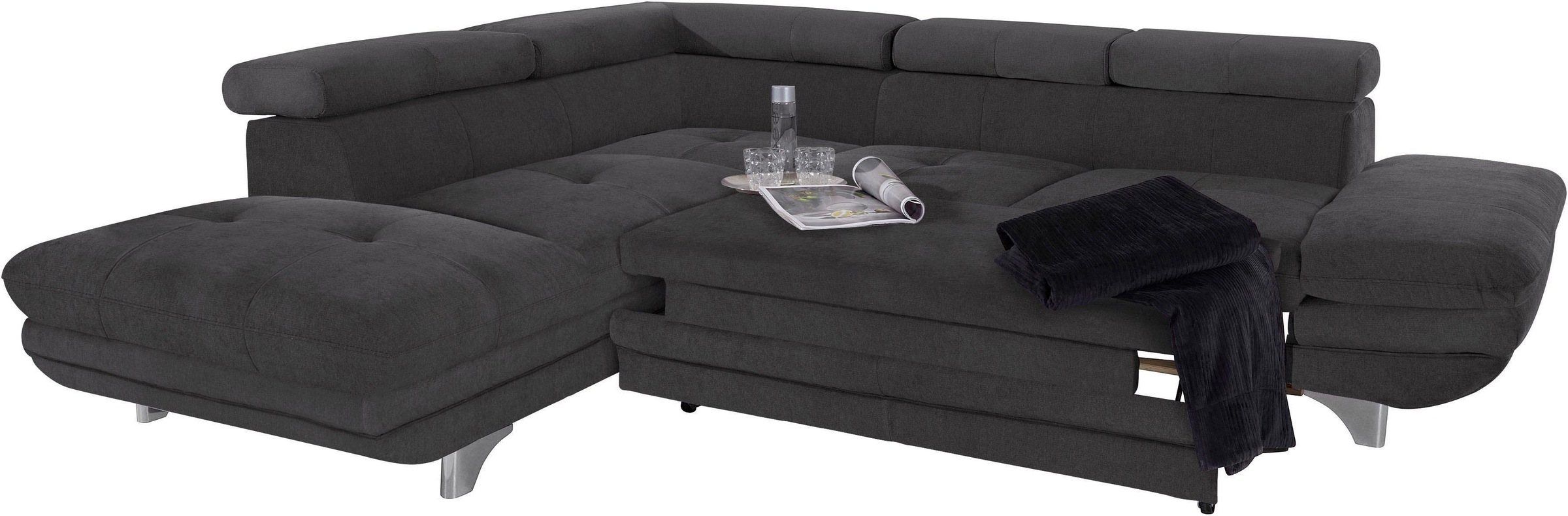 COTTA Ecksofa »Enterprise L-Form«, mit Arm- & Kopfteilverstellung, wahlweise mit Bettfunktion