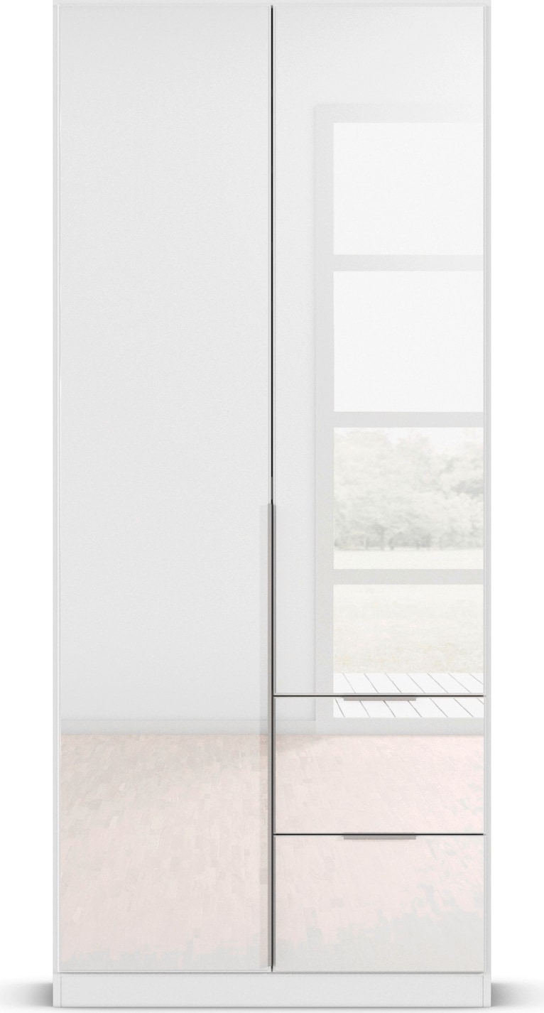 rauch Drehtürenschrank »Kleiderschrank Kleiderschränke Schrank Garderobe AGORDO mit Glasfront«, (in zwei Griff-Farben mit Glasfront), mit Außenschubkästen, in 6 Breiten und 2 Höhen MADE IN GERMANY