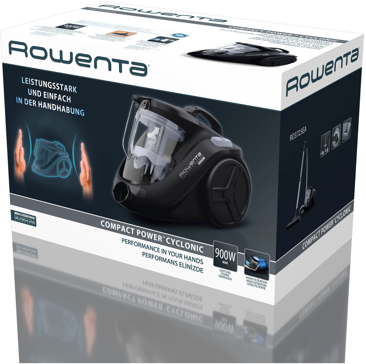 Rowenta Bodenstaubsauger »Compact Power Cyclonic, beutellos, hohe Saugleistung auf Hartböden«, 750 W, beutellos, leise, kompaktes Format, leichte Entleerung, hohe Filtrierung