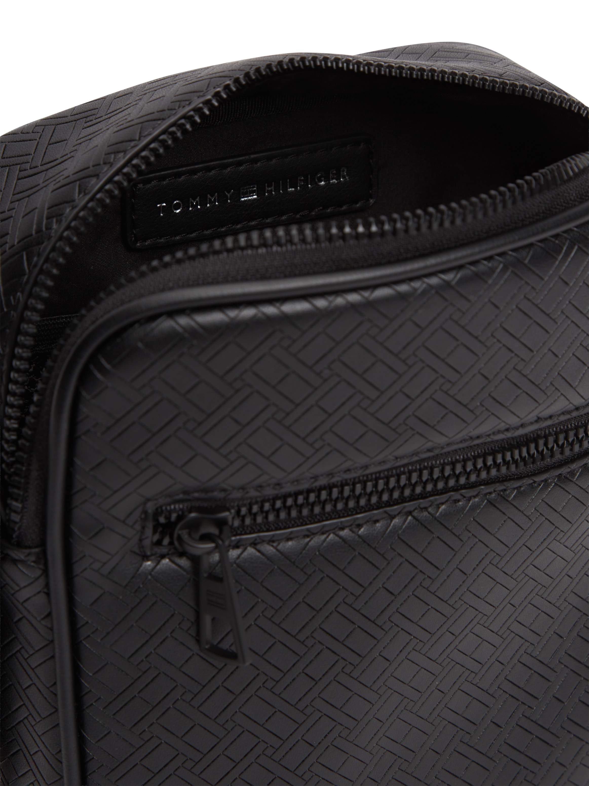 Tommy Hilfiger Umhängetasche »TH EMBOSSED FLAG MINI REPORTER« Unisex Mini-Bag, Schultertasche, Cross-Body Bag mit Allover-Muster TH