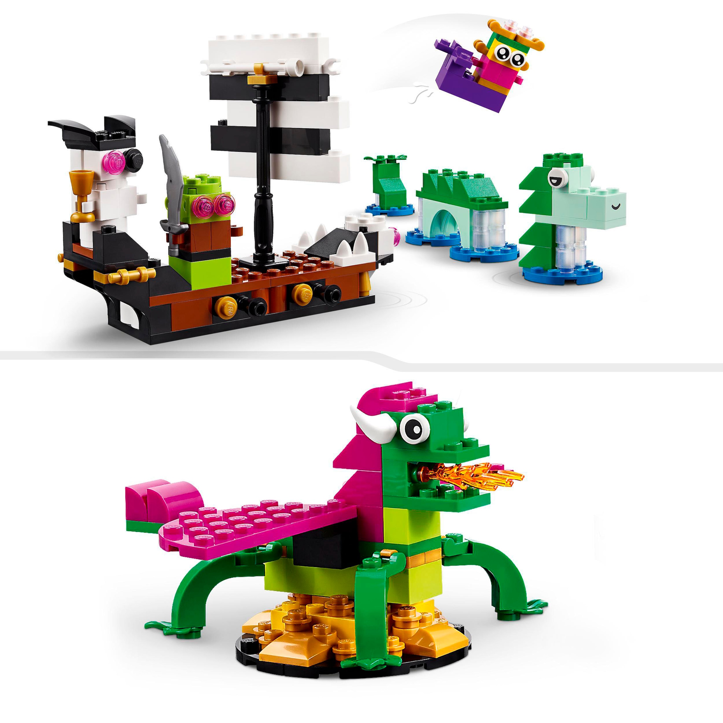 LEGO® Konstruktionsspielsteine »Fantasie-Universum Kreativ-Bauset (11033), LEGO® Classic«, (1800 St.), Seltenes Set; Made in Europe