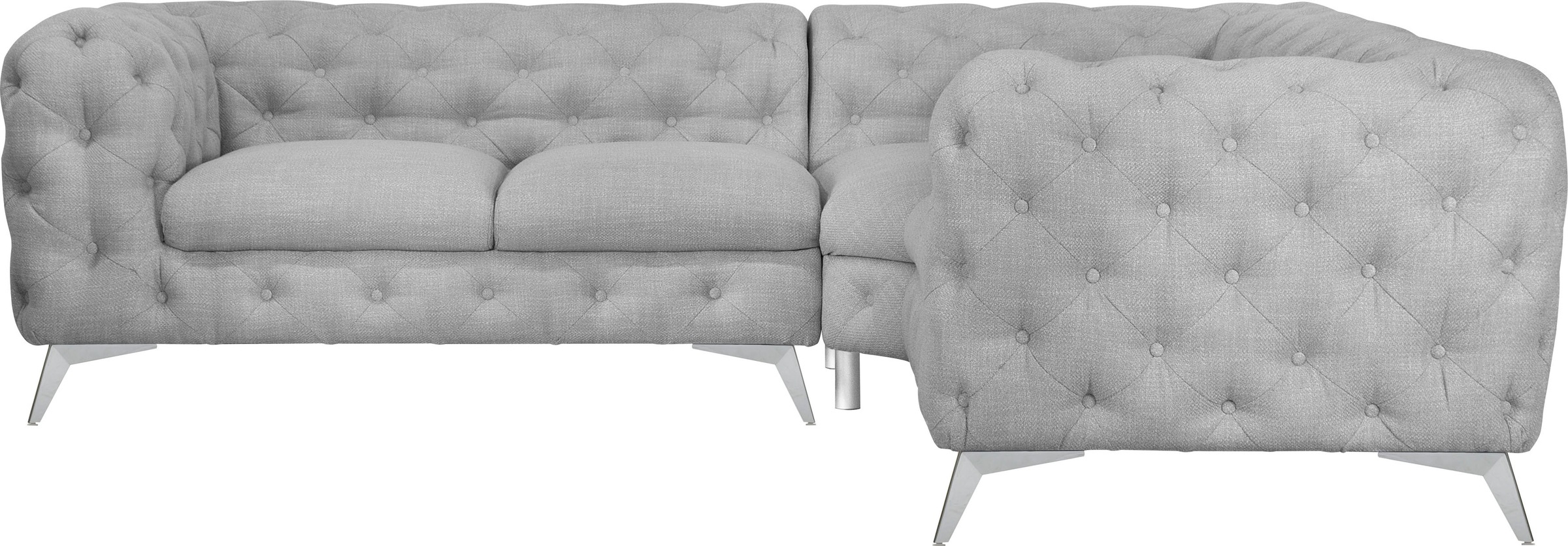 Leonique Chesterfield-Sofa »Ecksofa GLYNIS L-Form mit Wellenunterfederung, günstig online kaufen