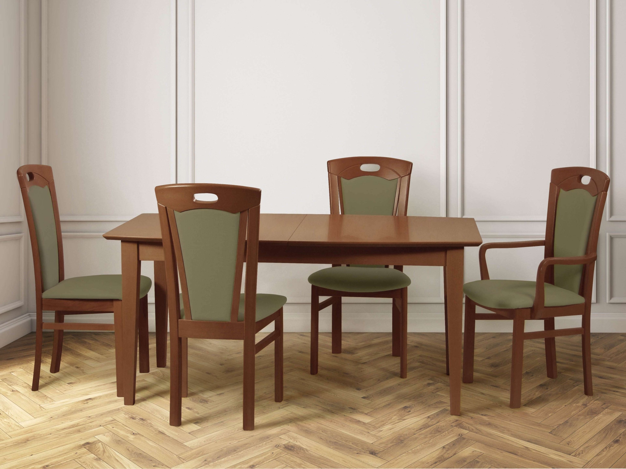 Home affaire Esszimmerstuhl »FERDI, Armlehnstuhl, Made in Italy, Massivholz«, 1 St., Feinstruktur, Bezug Feinstruktur (wasser-und fleckabweisend) oder Struktur