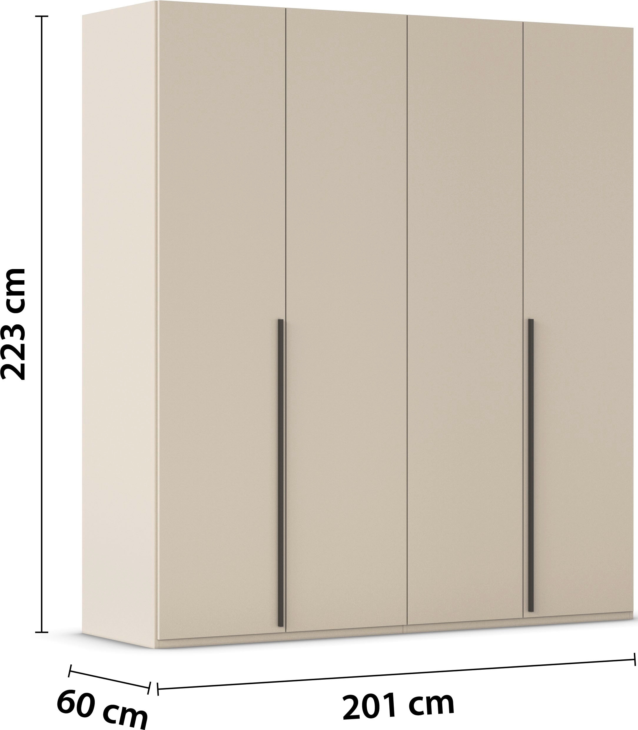 rauch Drehtürenschrank »Kleiderschrank Schrank Garderobe Wäscheschrank BESTSELLER MONTCLAR« 3 Ausstattungen BASIC/CLASSIC/PREMIUM, Breiten 201/251/301/350/400 cm,  Front in Glas/Hochglanz/Dekor/Grauspiegel in 5 Breiten MADE IN GERMANY