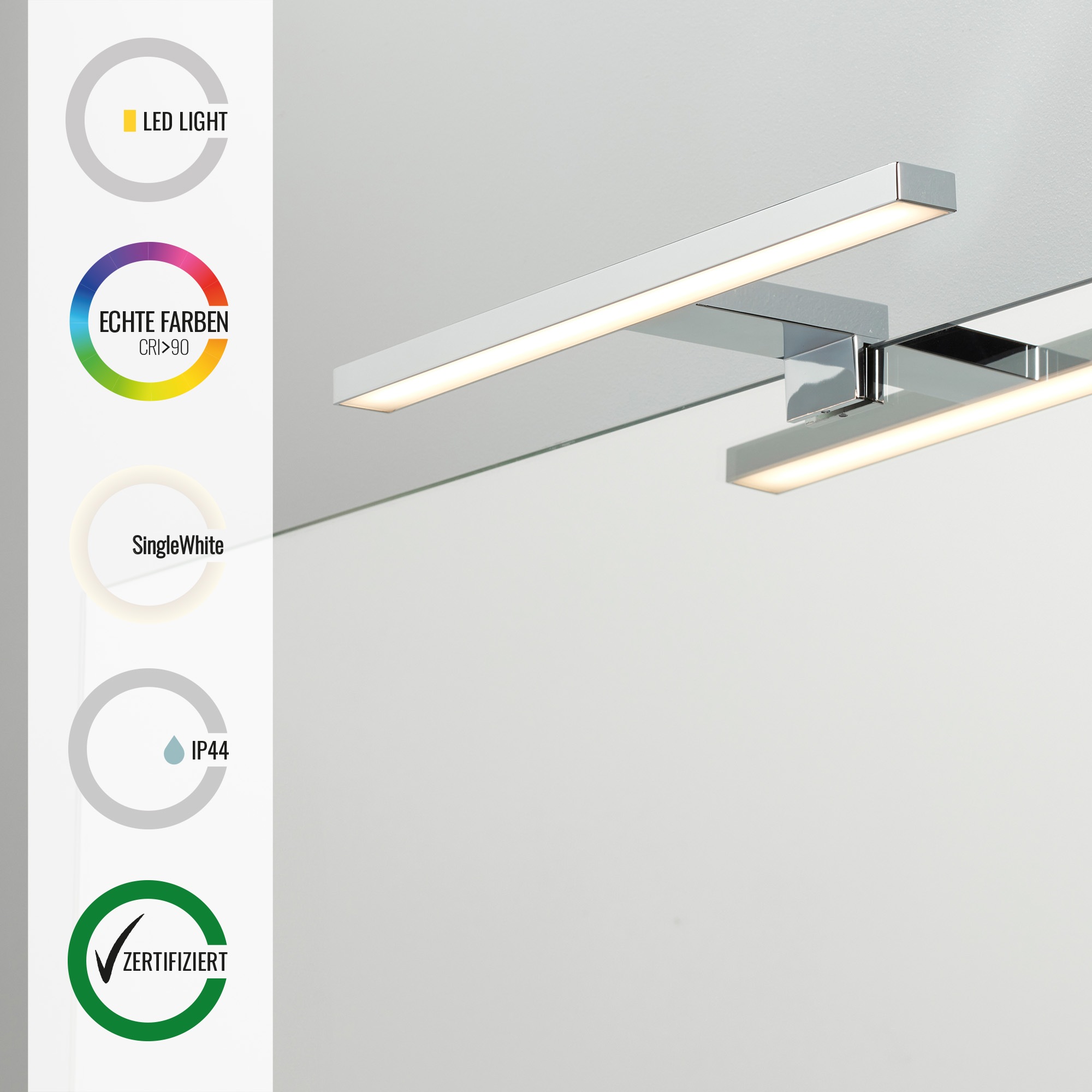 Loevschall Spiegelleuchte »Lagan NextGen, Badezimmer Lampe, LED Spiegelleuchte«, Spiegellampen für das Bad