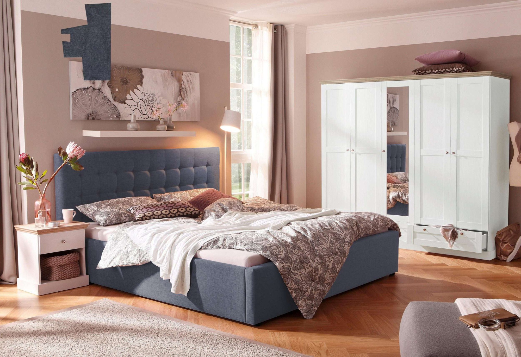 Home affaire Polsterbett "Hamar, Knopfsteppung im Kopfteil, bis 250 KG bela günstig online kaufen