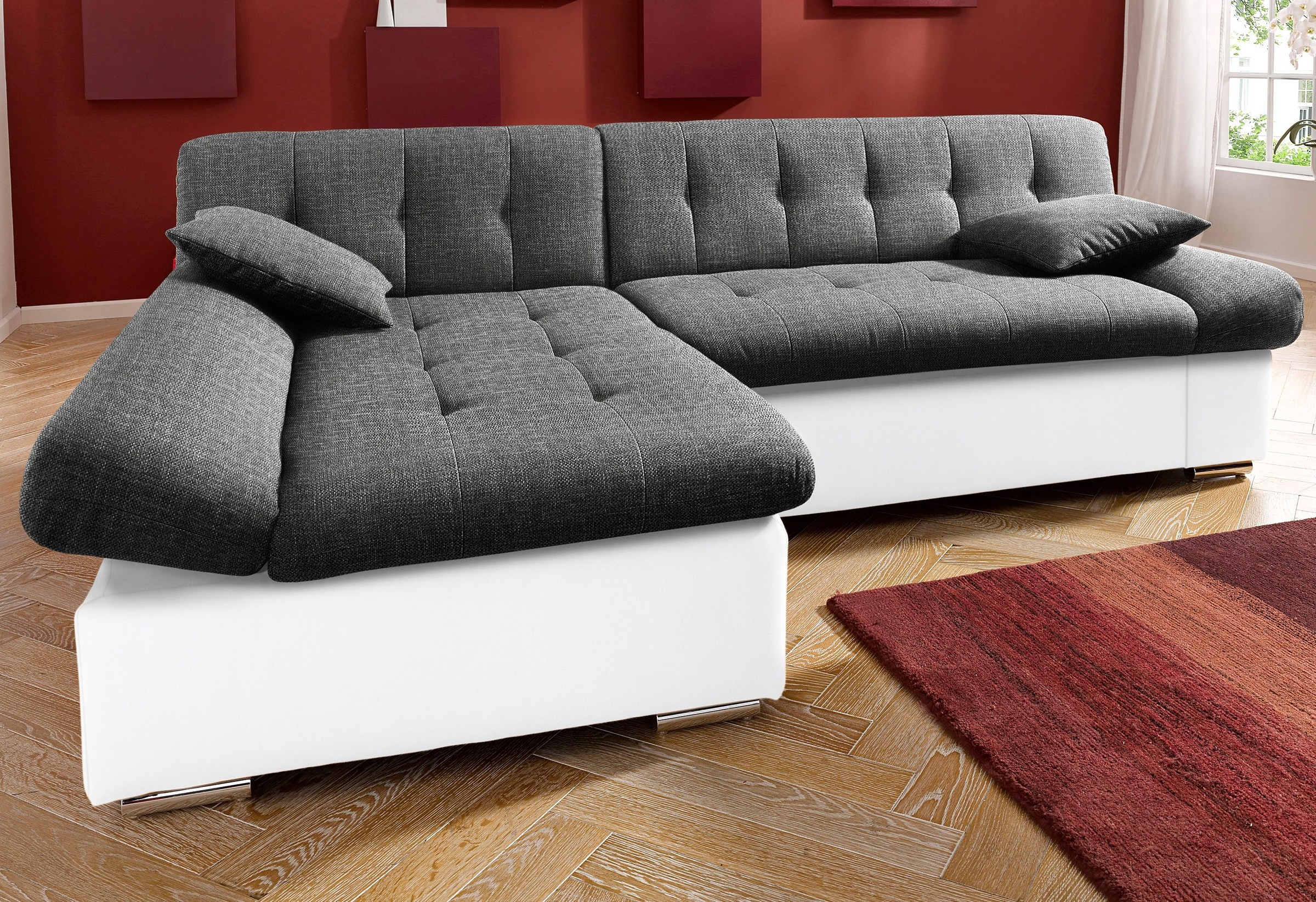 TRENDMANUFAKTUR Ecksofa "Reggae, modern und bequem, aktueller Materialmix, günstig online kaufen