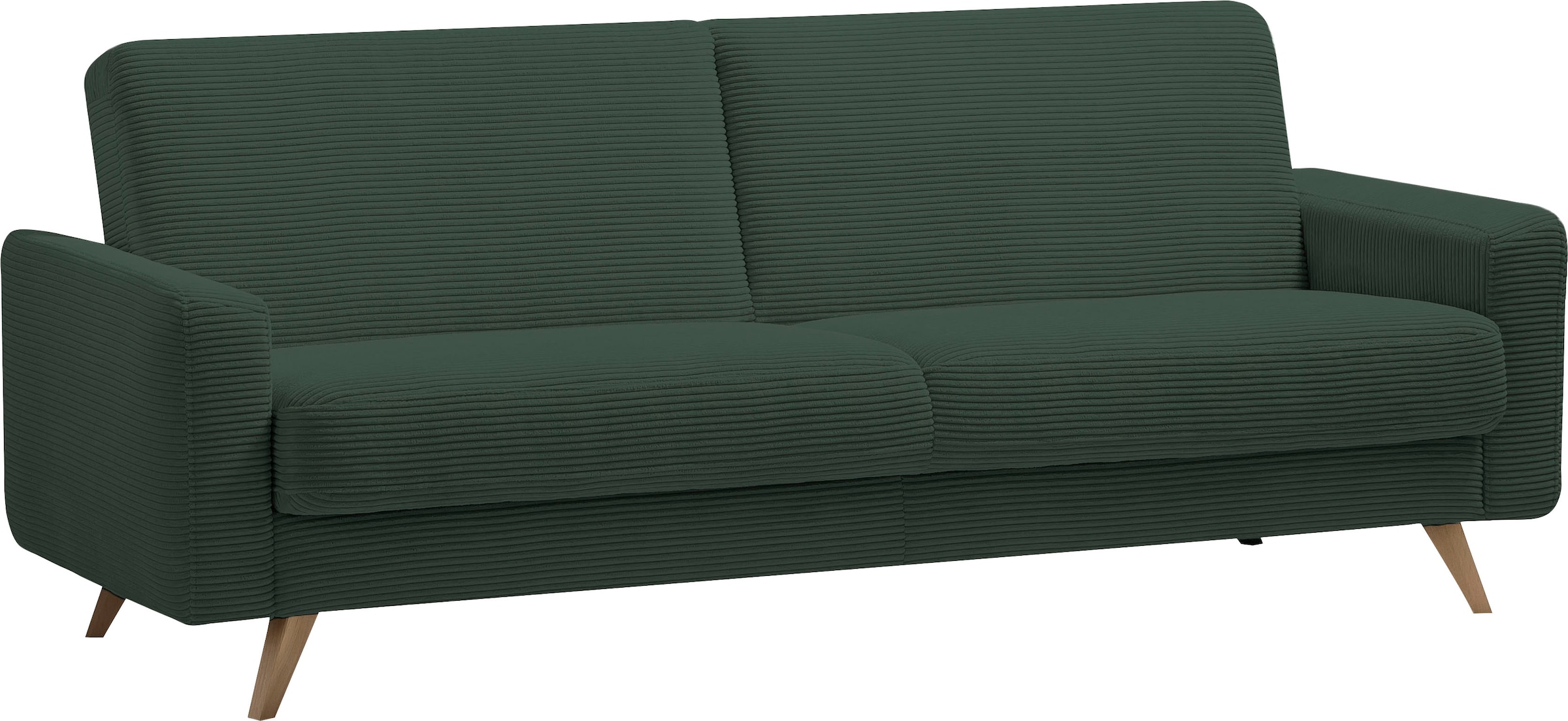 exxpo - sofa fashion 3-Sitzer »Samso, elegant und bequem, aktueller Cord Bezug, Kippcouch« hochwertige Verarbeitung, Schlafsofa inkl. Bettfunktion und Bettkasten