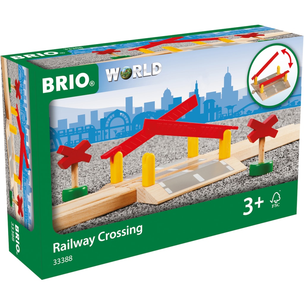 BRIO® Spielzeugeisenbahn-Erweiterung »BRIO® WORLD, Bahnübergang«, FSC®- schützt Wald - weltweit