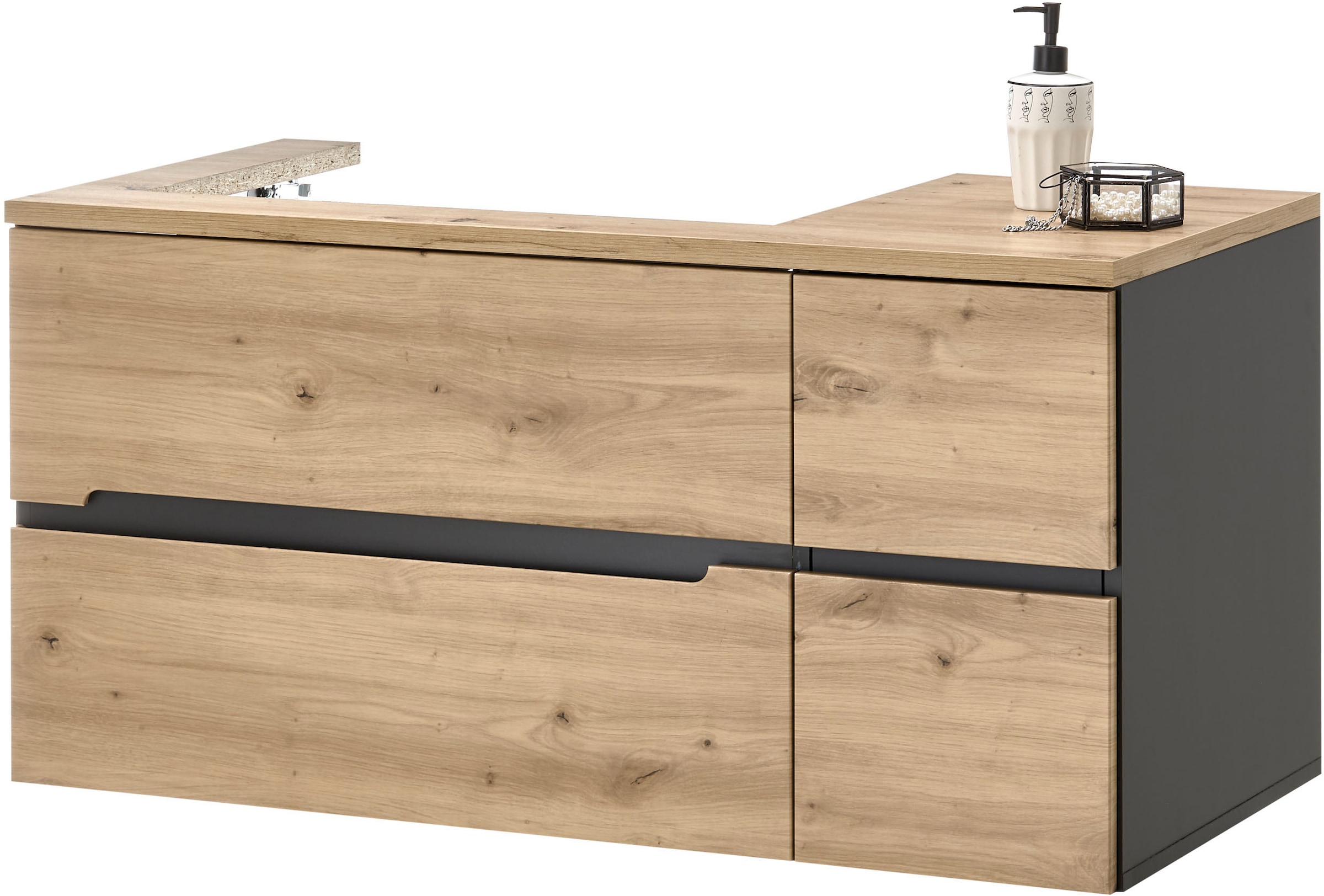 BASIC by Balculina Waschtisch »Memphis, Waschtisch BxHxT 110 x 54 x 53«, Breite 110 cm, mit Waschbecken, Softclose