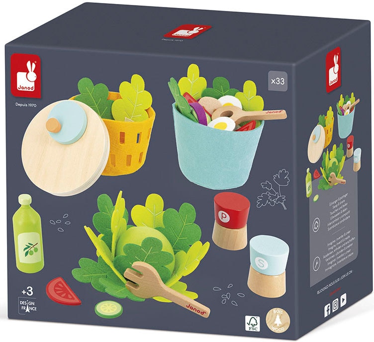 Janod Spiellebensmittel »Spiel-Essensset Salat«, (33 tlg.), FSC®- schützt Wald - weltweit