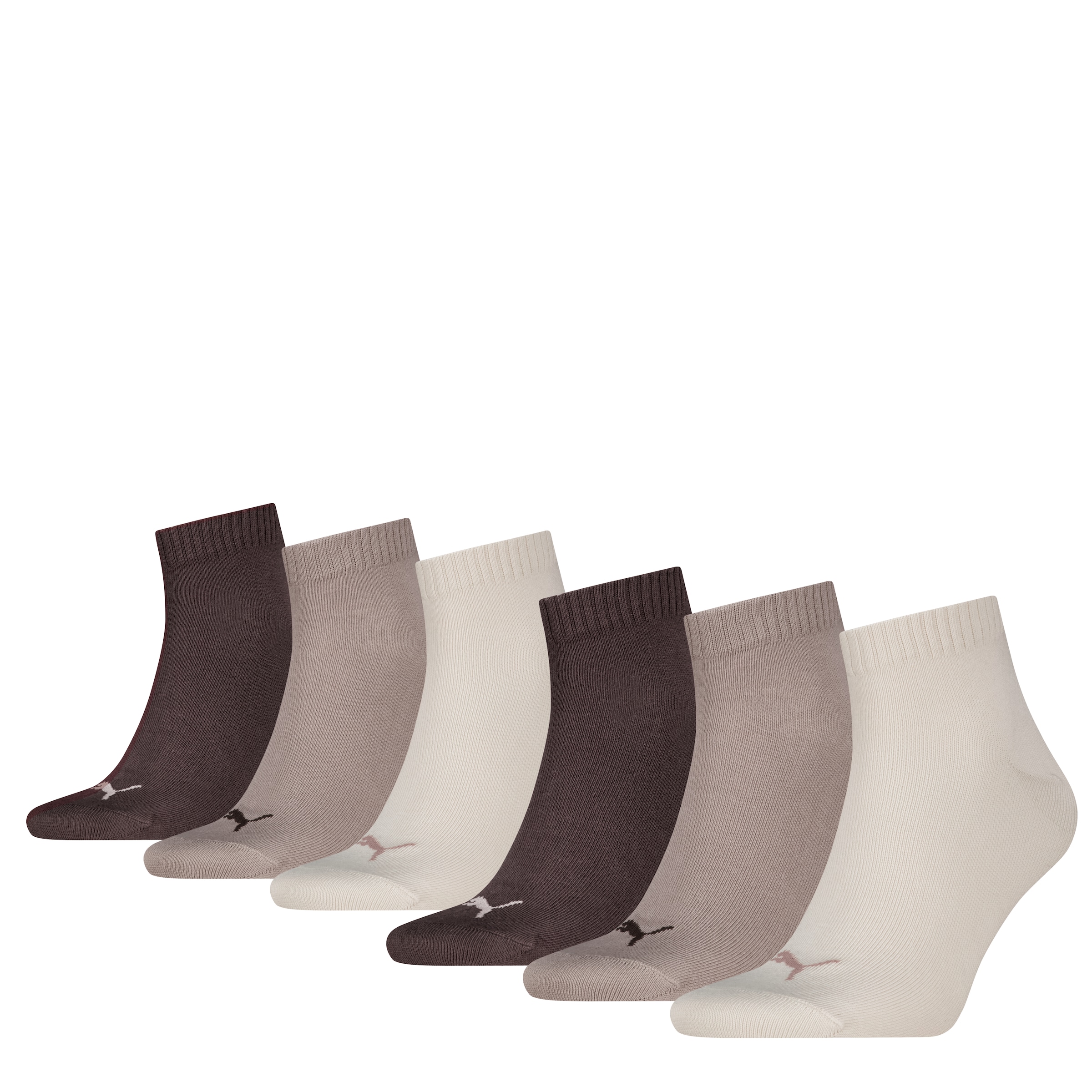PUMA Kurzsocken »PUMA UNISEX QUARTER PLAIN 6P ECOM« 6 Paar, 6 Paar tlg. mit Rippbündchen