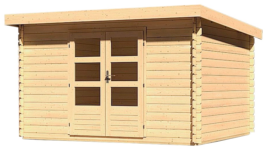 KONIFERA Gartenhaus »Schloßsee 7«, 28 mm Wandstärke, terragrau oder natur kaufen