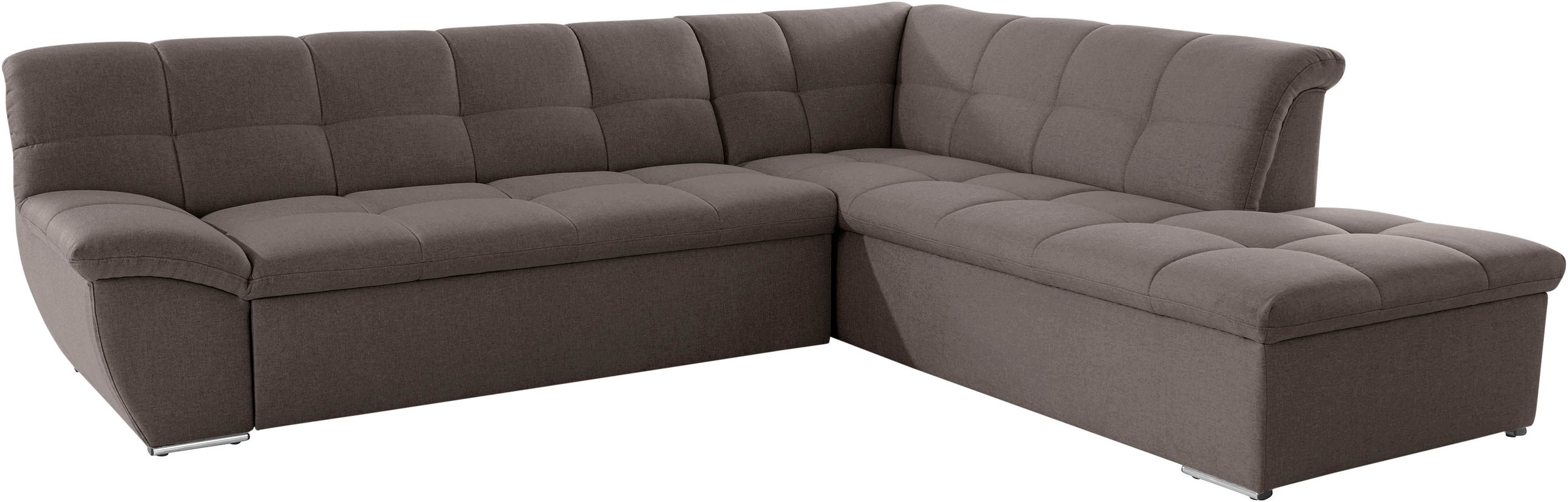 DOMO collection Ecksofa »Lagoa, moderne Sitzheftung, bequem und komfortabel, L-Form«, wahlweise mit Bettfunktion, frei im Raum stellbar, große Farbvielfalt
