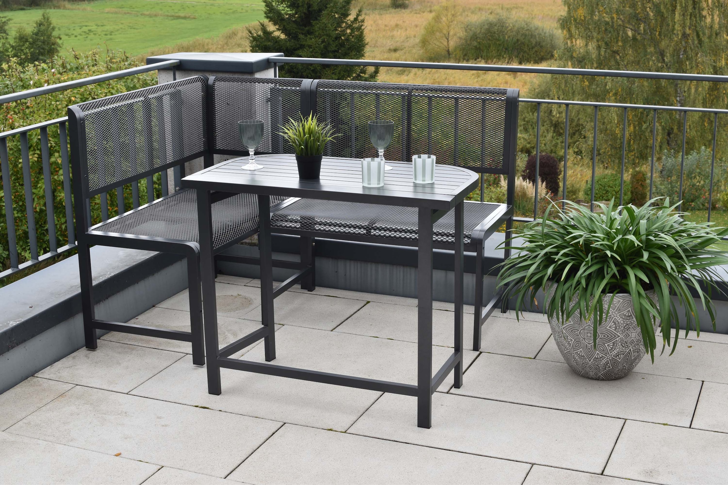 MERXX Eckbankgruppe »Elos« Set, 3 tlg. inkl. 1 Eckbank, 1 Auflagen Set, 1 Klappentisch