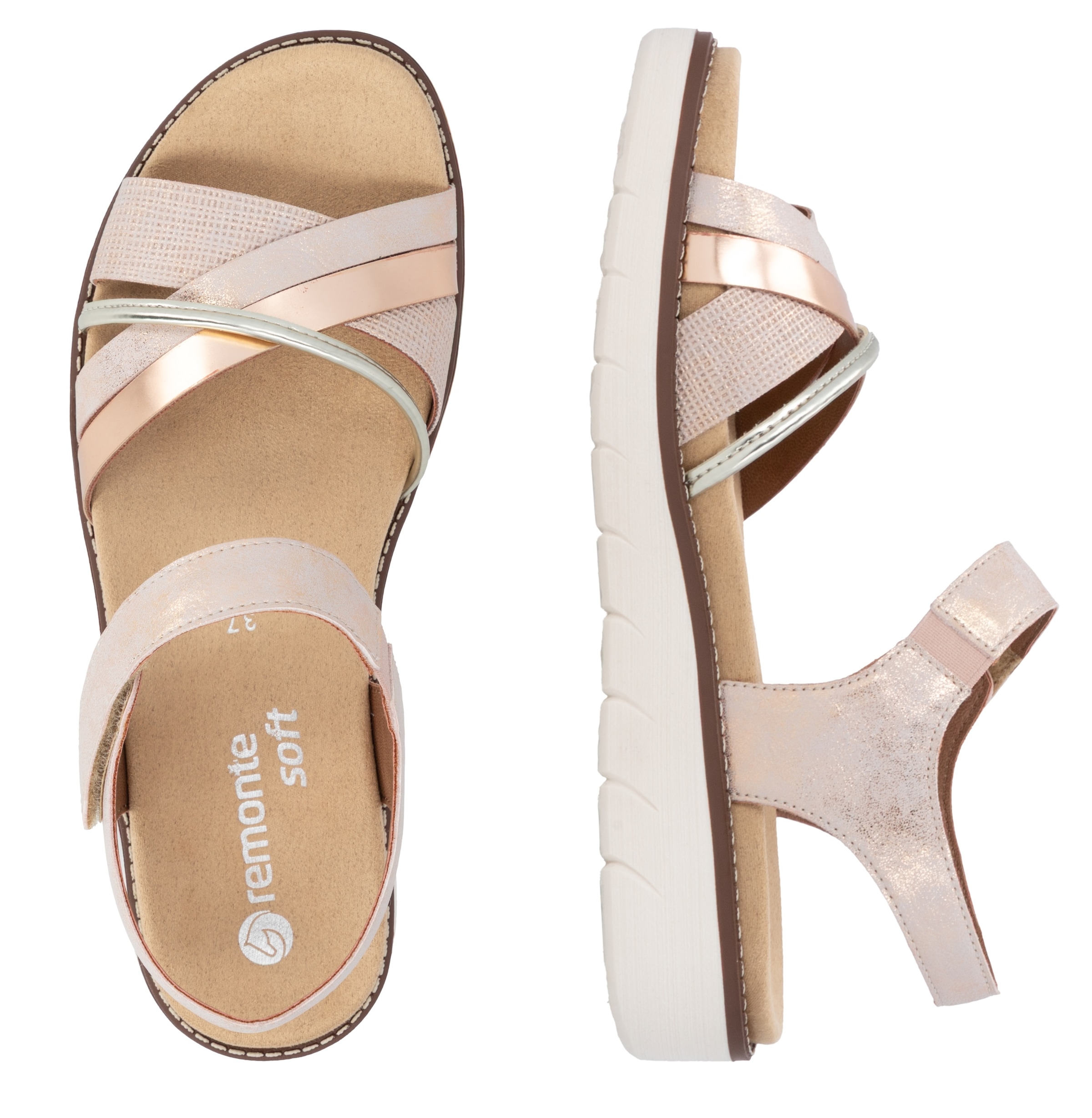 Remonte Riemchensandale  , Keilabsatz, Sommerschuh, Sandalette mit herausnehmbarer Softeinlage