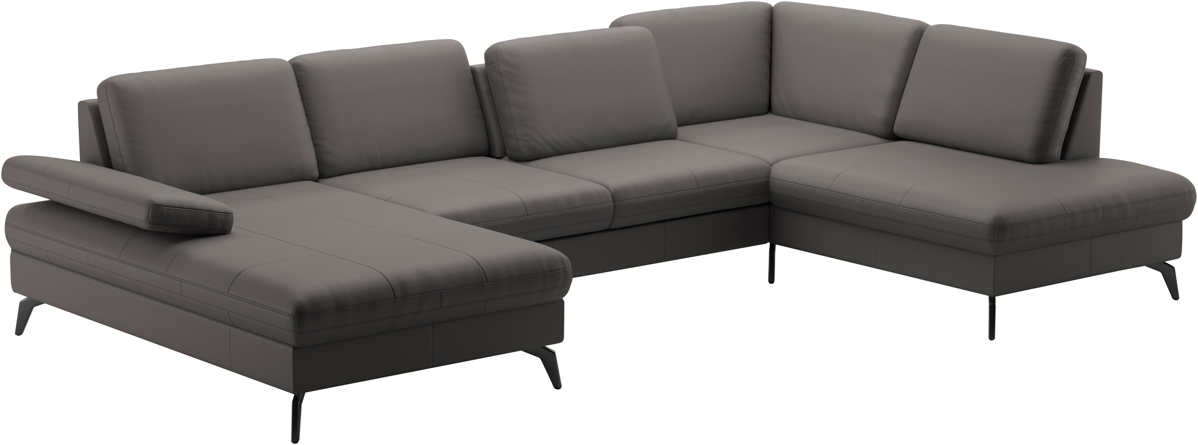 sit&more Wohnlandschaft »Morris U-Form, inkl. Sitztiefenverstellung«, wahlweise mit Armteilverstellung, Bettfunktion & Bettkasten