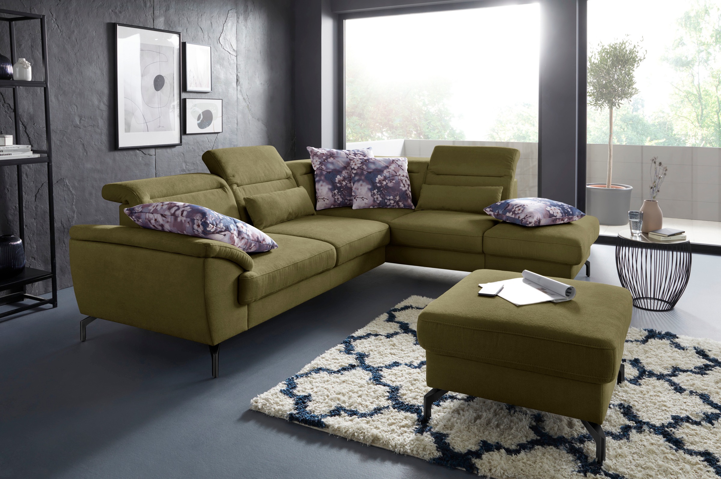 sit&more Ecksofa »Percy L-Form«, 15 cm Fußhöhe, Sitztiefenverstellung, wahl günstig online kaufen