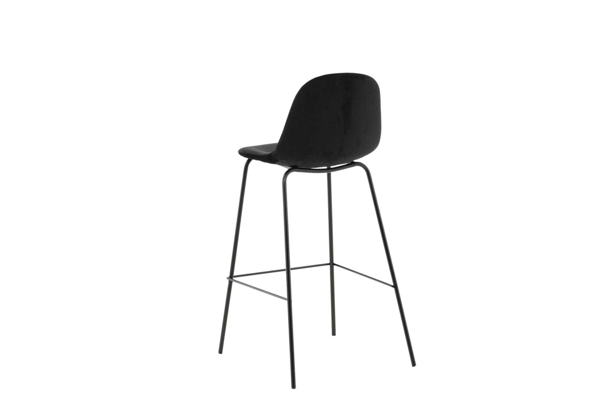 Venture Home Barhocker »Polar, 2er-Set Barhocker in Schwarz-Samt, luxuriös, 150 kg belastbar« 2 Stk. tlg. Tresenstuhl, weicher Bezug, schwarze Metallbeine, Fußstütze, edel