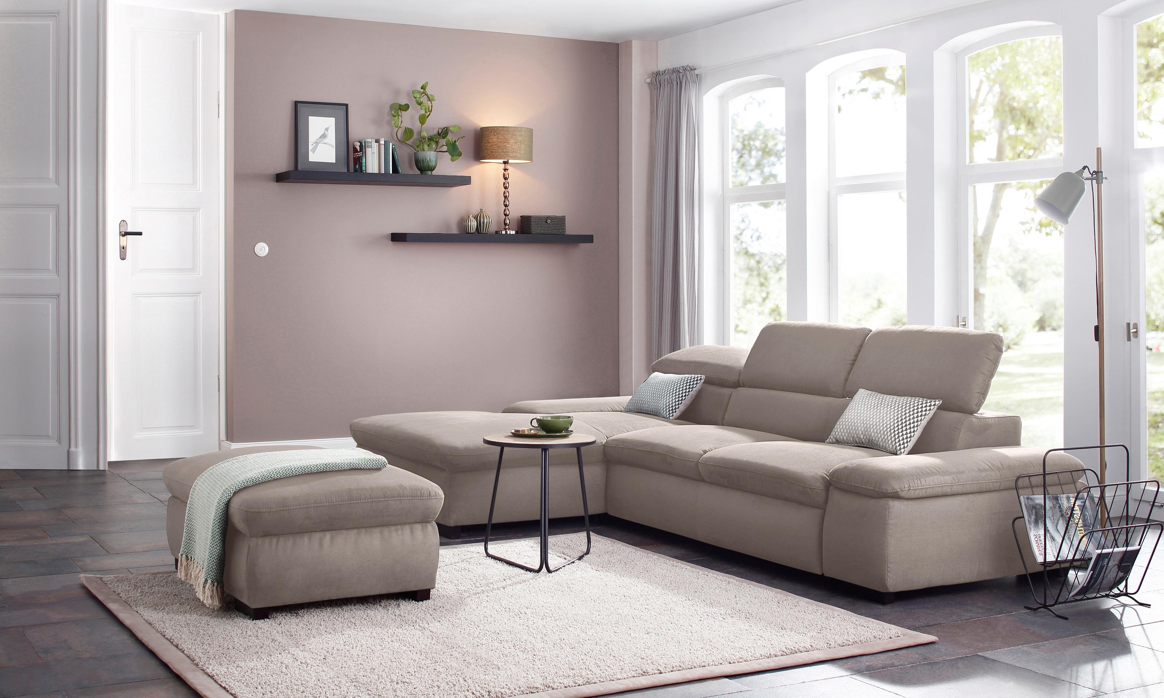 Home affaire Ecksofa »Alberto L-Form«, mit Kopfteilverstellung, wahlweise mit Bettfunktion