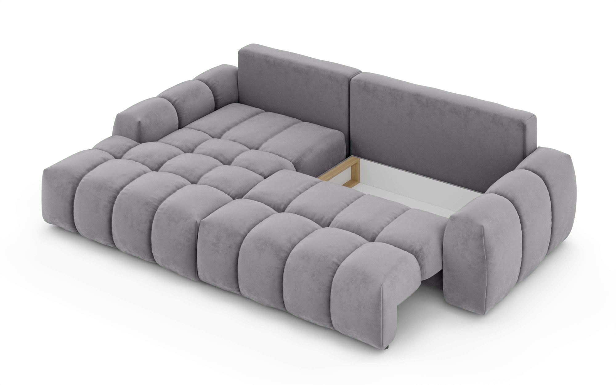INOSIGN Ecksofa »AZITA klein optionale Schlafsofa mit Bettkasten, B/T/H: 270/166,5/84cm«, L-Form mit Wellenunterfederung, Bubble-Optik