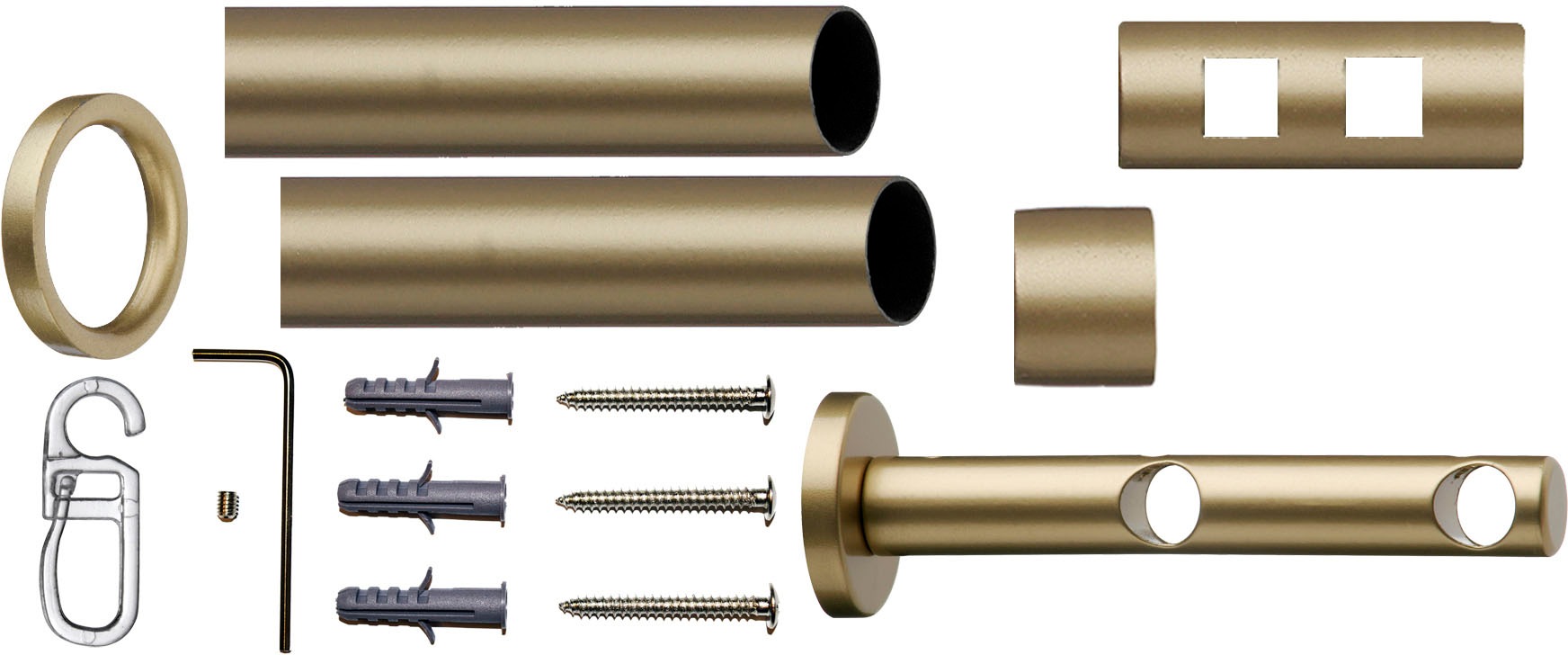 indeko Gardinenstange »Teneriffa« Ø 12 mm 2 läufig-läufig Fixmaß Komplett-S günstig online kaufen