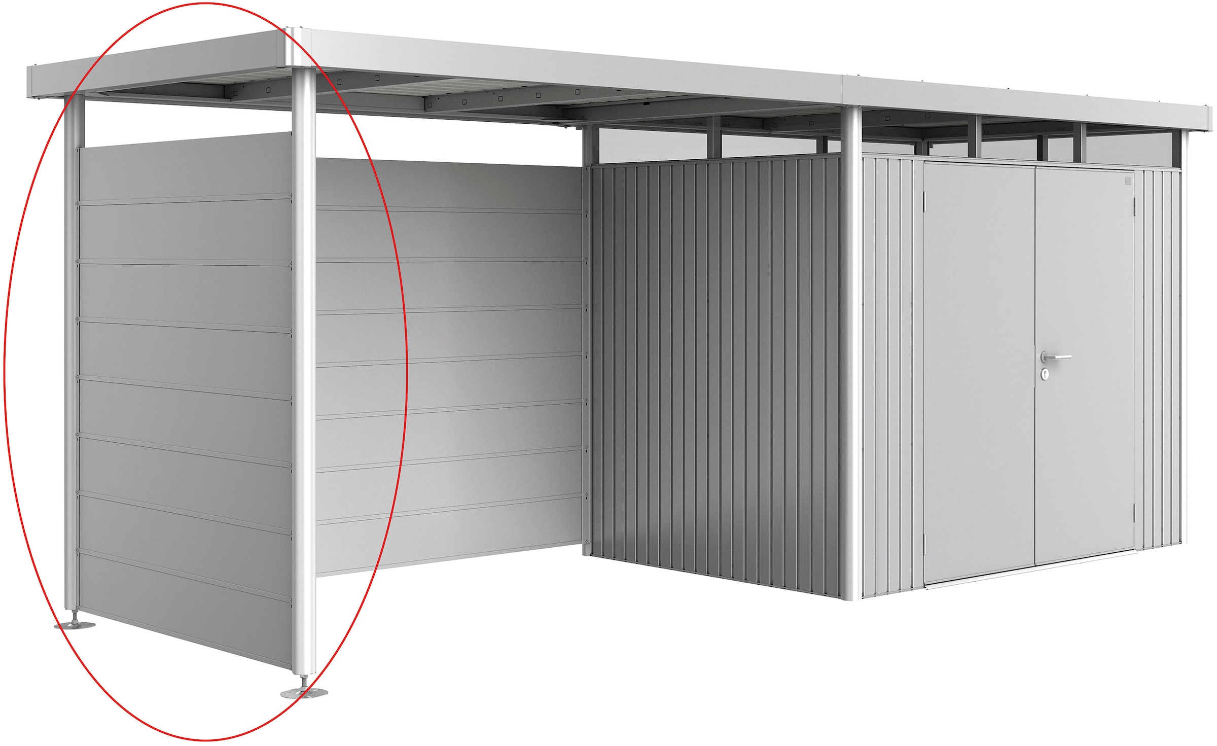 Bild von Biohort Gerätehaus-Seitenwand »HighLine«, silber-metallic