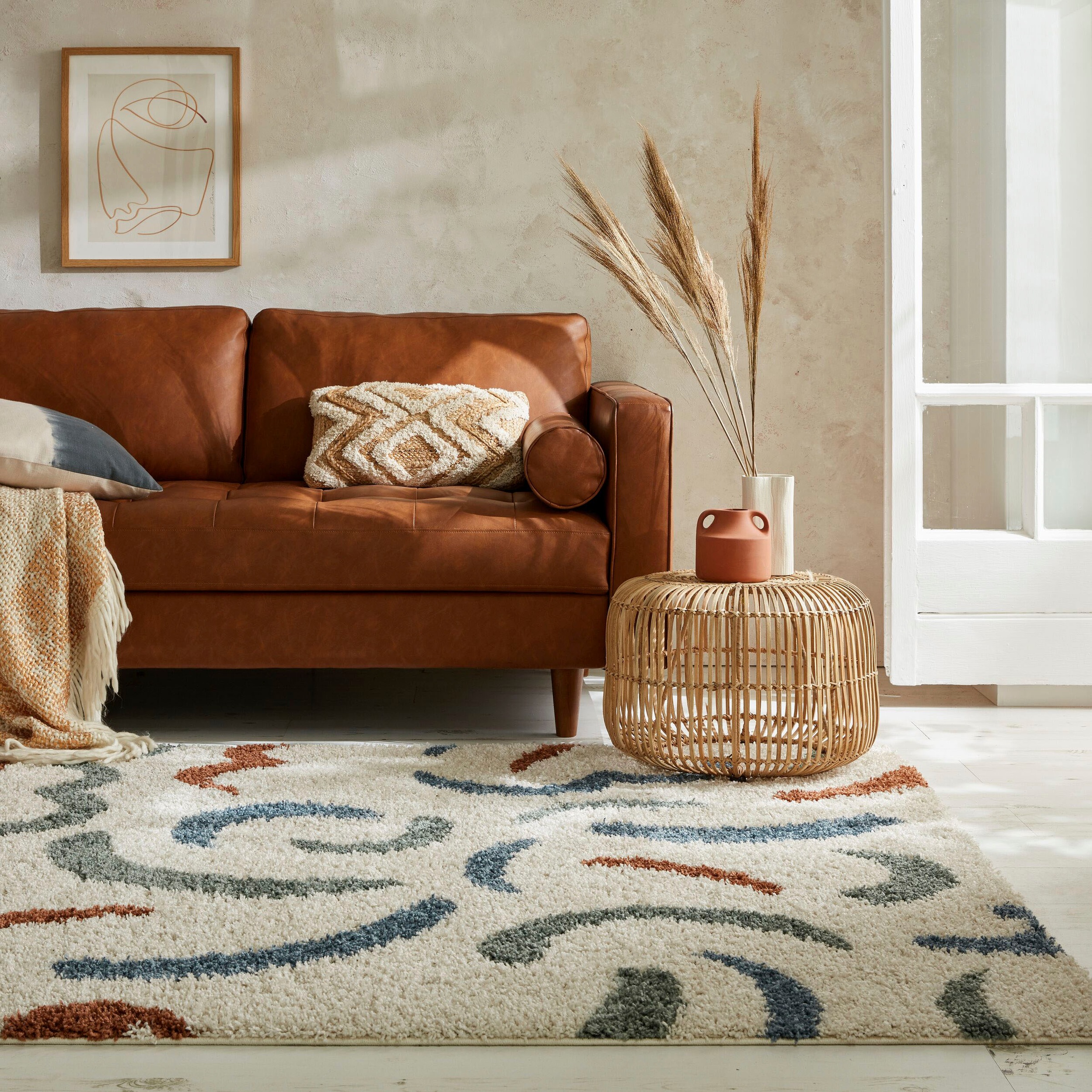 FLAIR RUGS Hochflor-Teppich »SQUIGGLE«, rechteckig, 30 mm Höhe günstig online kaufen