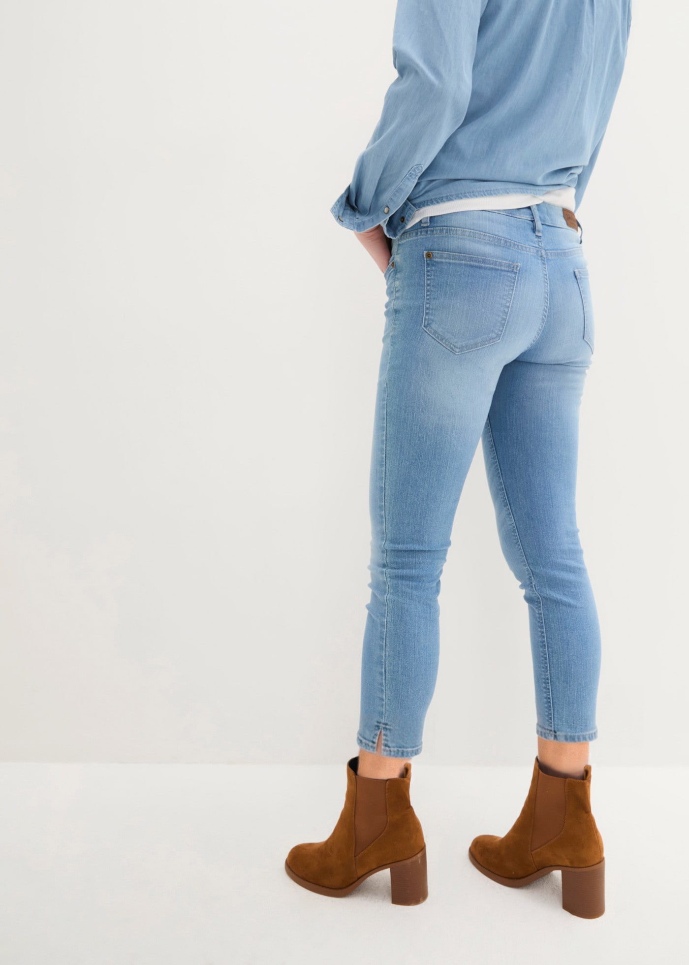 bonprix 7/8-Jeans mit Used-Effekt, schmale Passform, 7/8-Länge, aus Stretch-Material