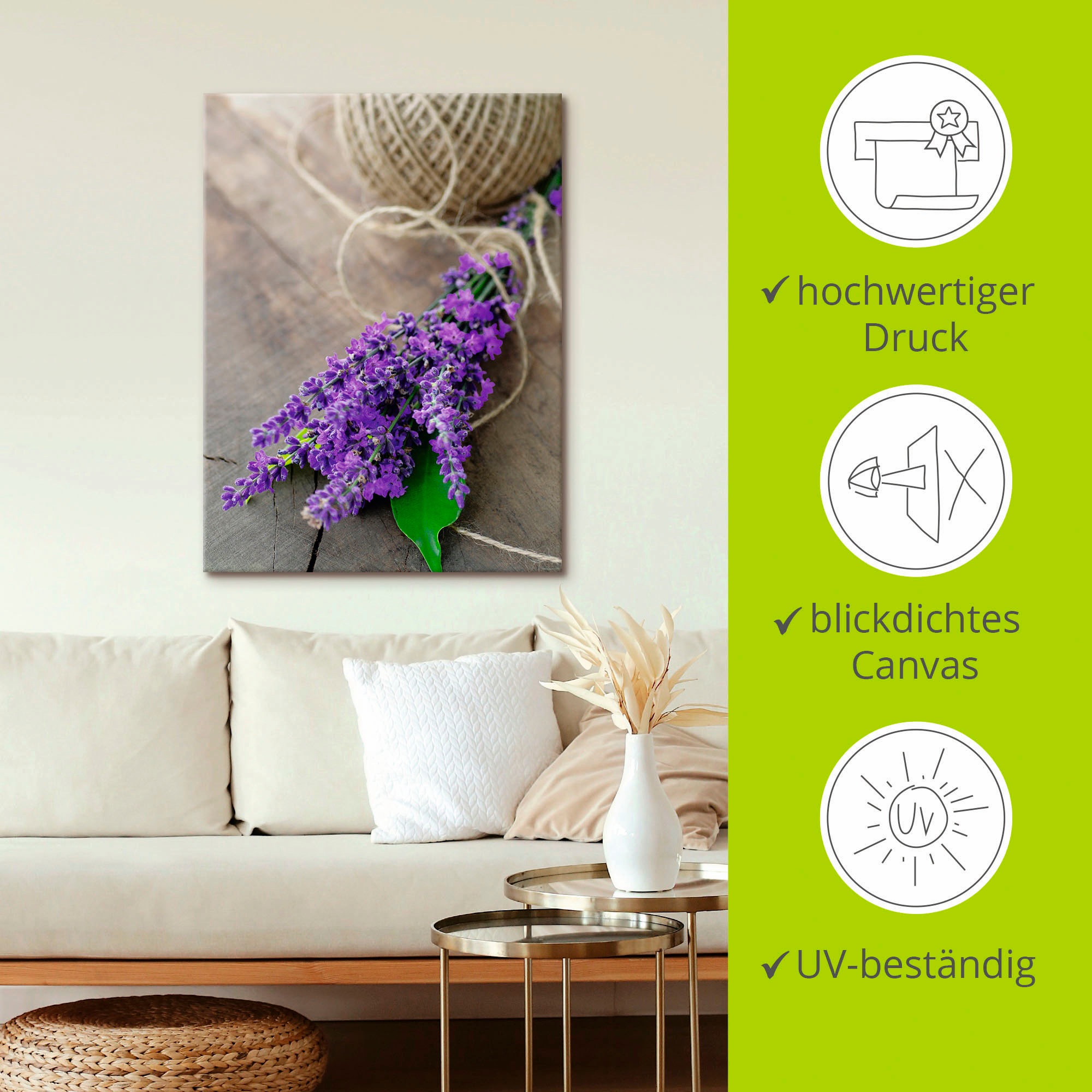 Artland Wandbild »Lavendel Strauß«, Blumen, (1 St.), als Leinwandbild, Poster, Wandaufkleber in verschied. Größen