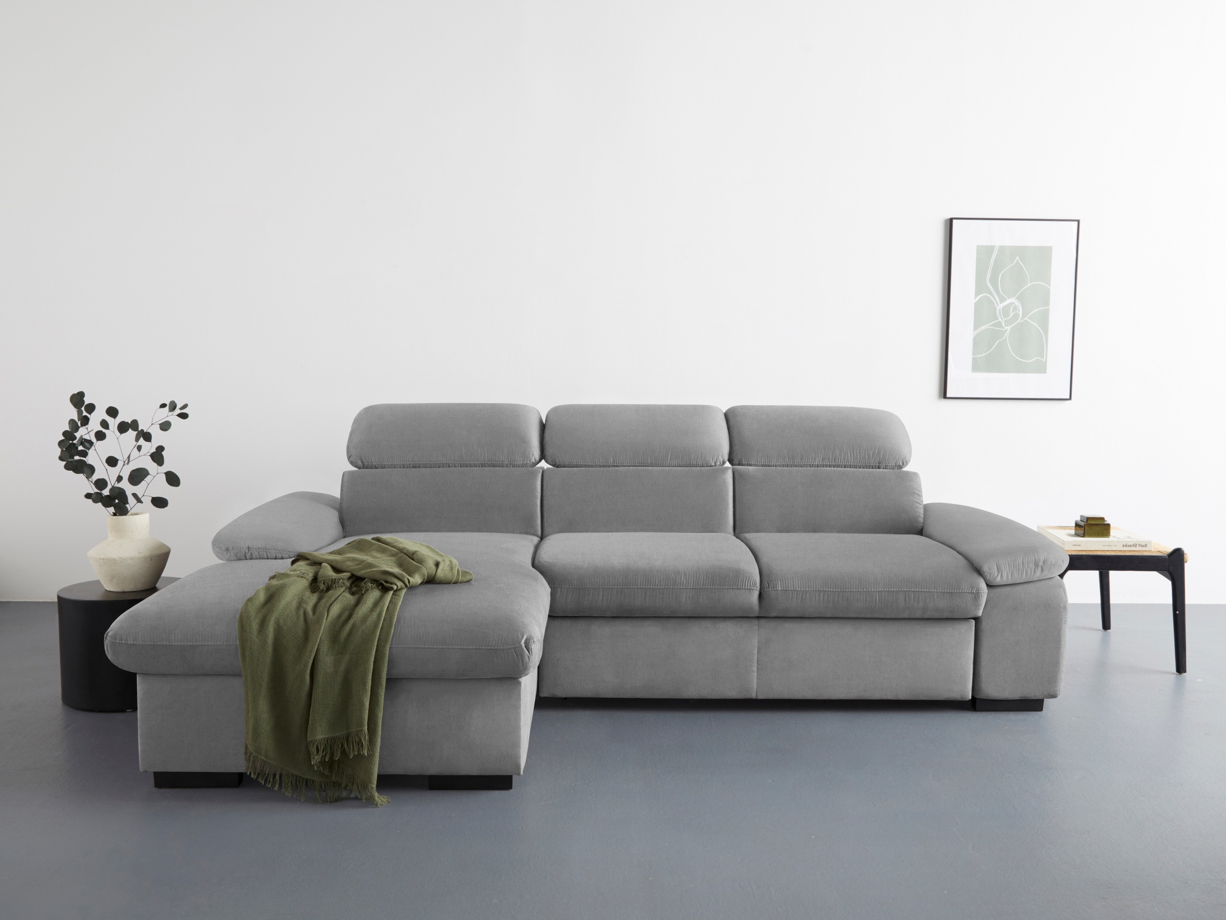 COTTA Ecksofa »Lola L-Form mit Kopfteilfunktion & Hocker«, (Set, mit Hocker günstig online kaufen