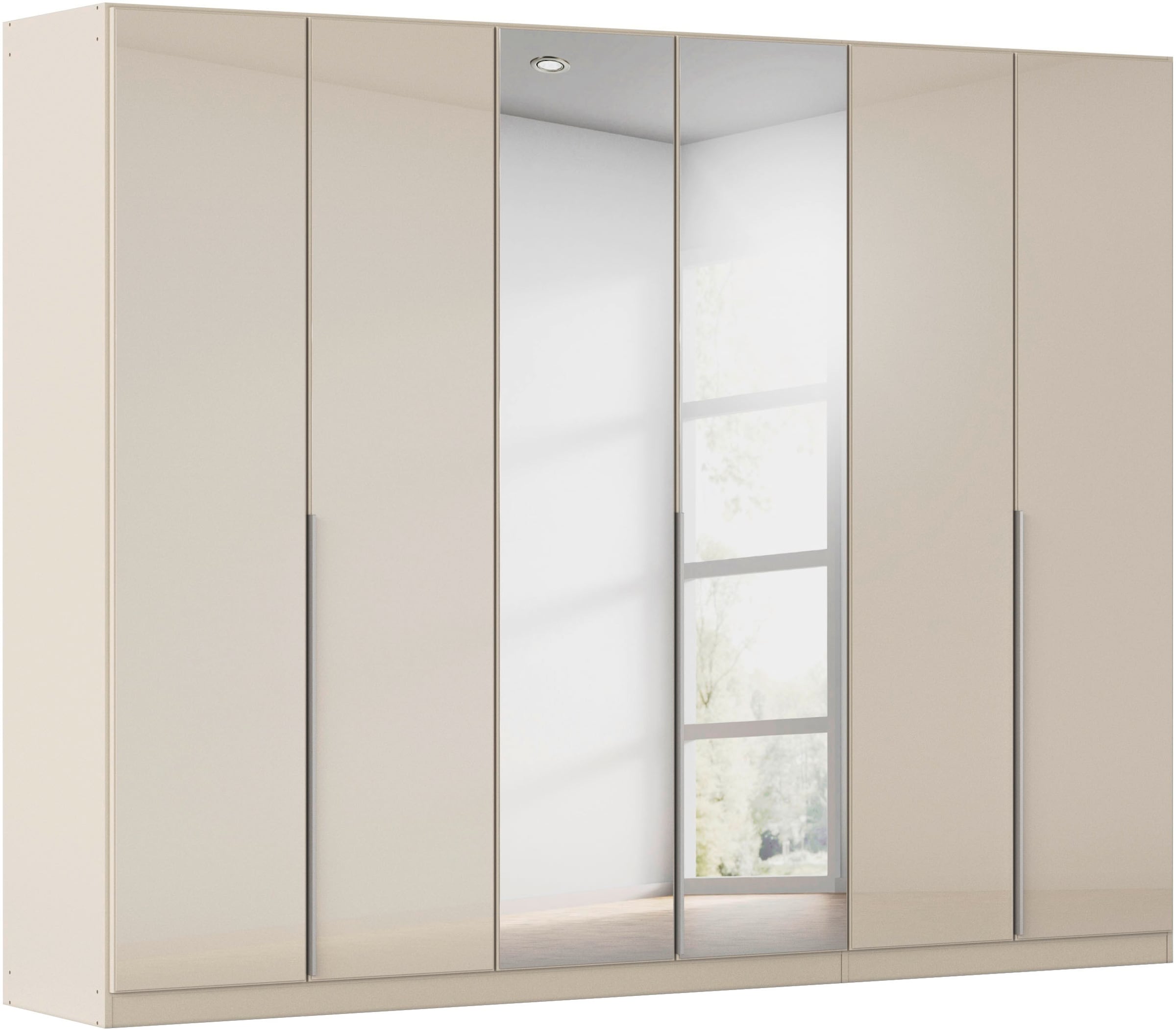 rauch Drehtürenschrank »Kleiderschrank Kleiderschränke Schrank Garderobe AGORDO mit Glasfront«, (in zwei Griff-Farben), durchdachte Innenausstattung, in 6 Breiten und 2 Höhen MADE IN GERMANY