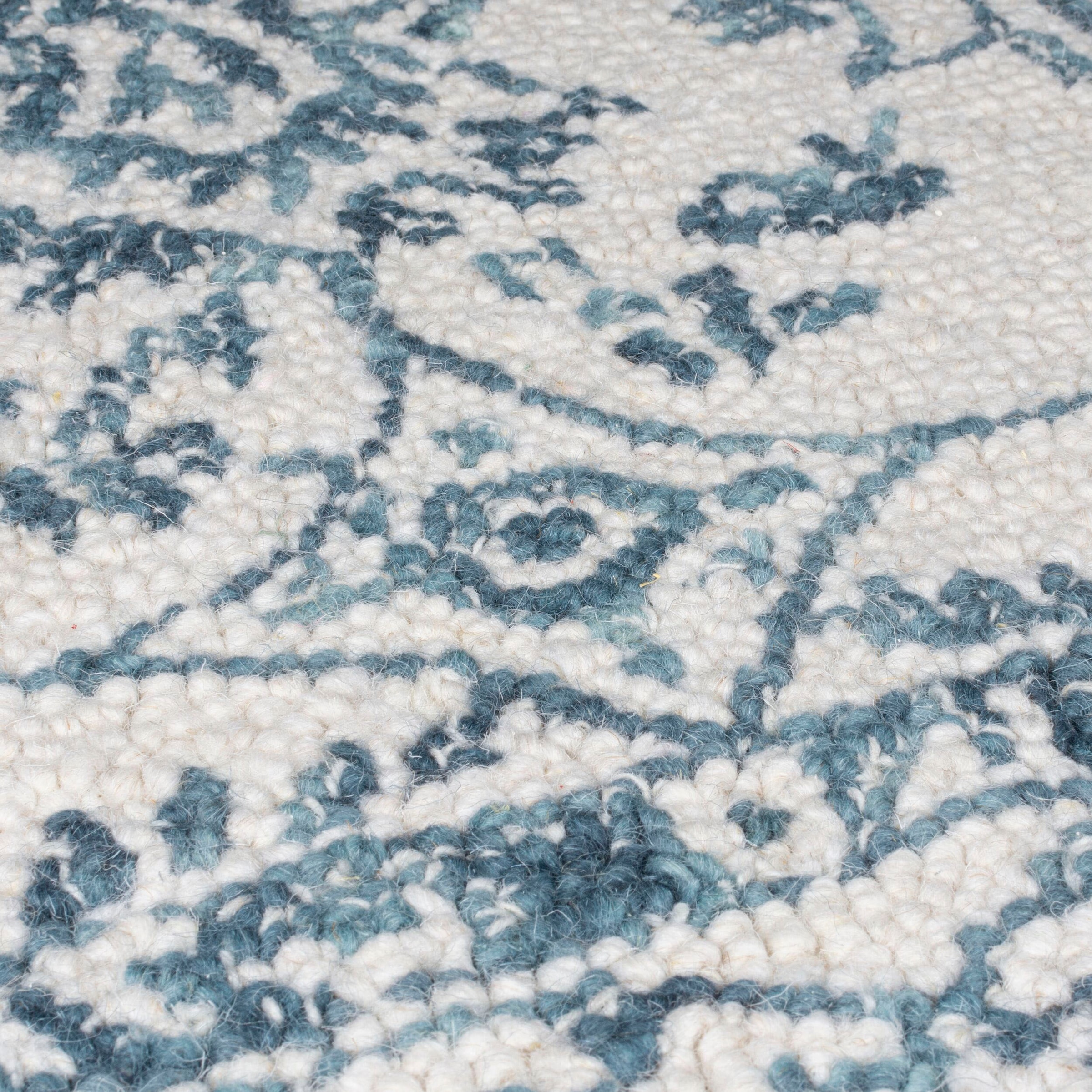 FLAIR RUGS Wollteppich »Yasmin mit Blumenmuster«, rechteckig, 10 mm Höhe, Handgearbeitet