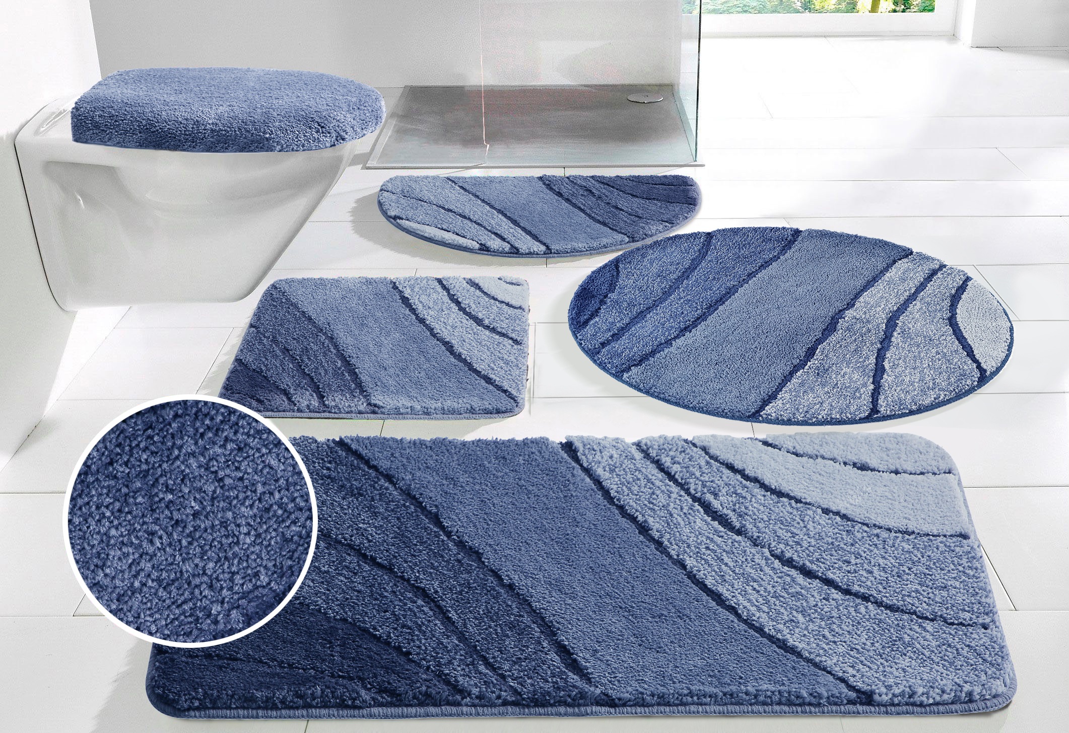 my home Badematte »Josie, Badvorleger, Badezimmer Teppich«, rutschhemmend b günstig online kaufen
