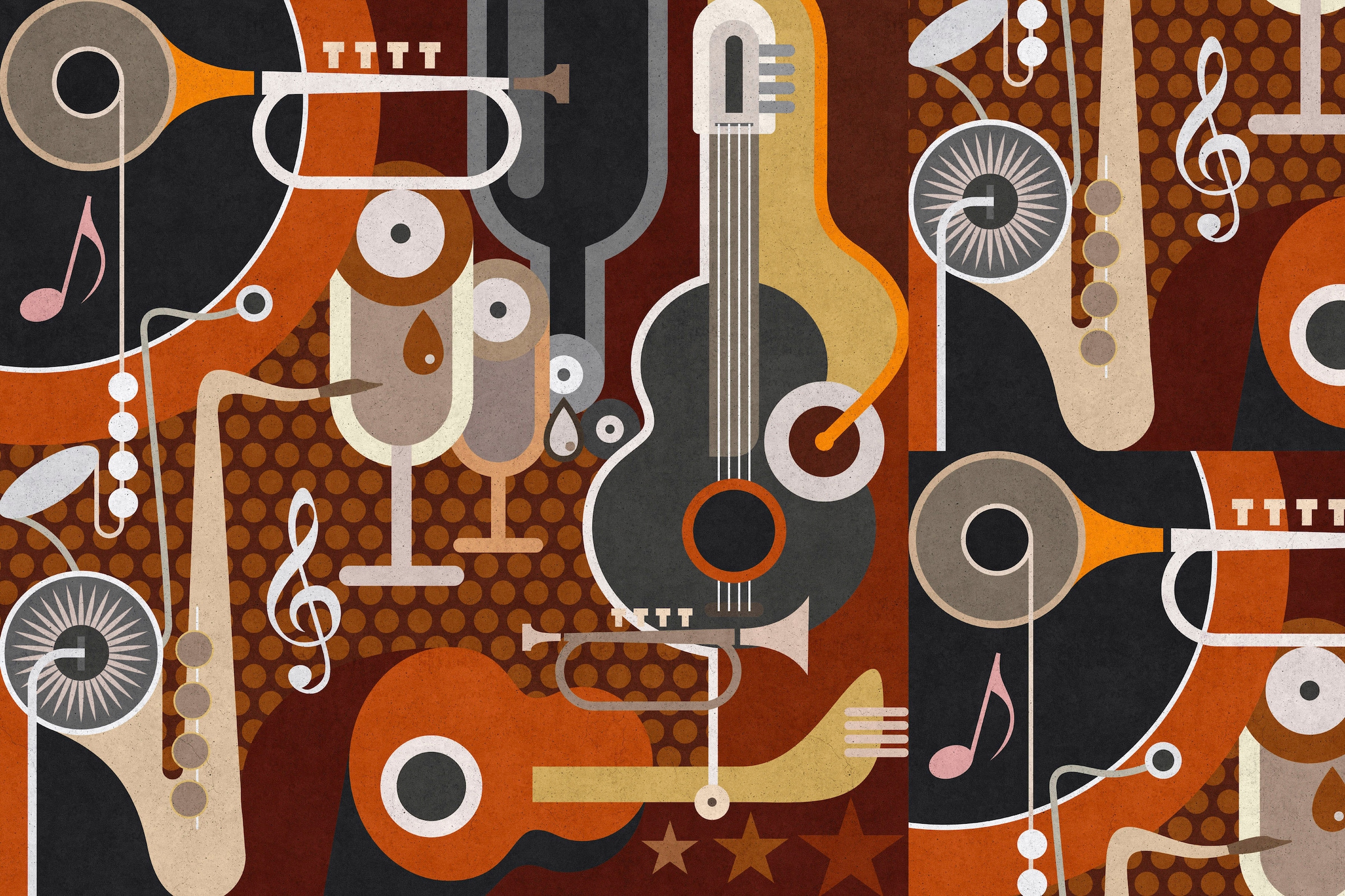 A.S. Création Leinwandbild »wall of sound«, Kunst-Abstrakt-Kinder, (1 St.), Keilrahmen Bild Musik Abstrakt Bunt Leinwand-Bild Wohnzimmer modern