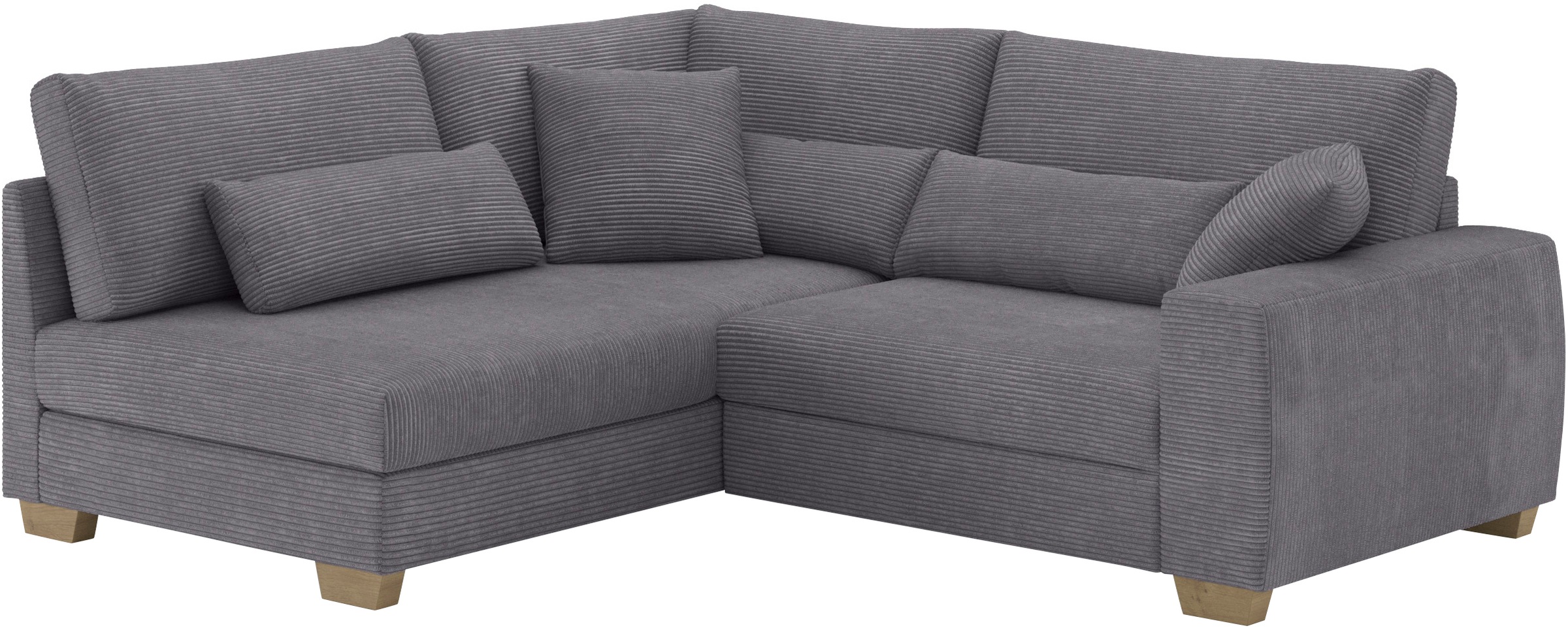 Mr. Couch Ecksofa »Helena L-Form, bis 140 kg belastbar«, mit Taschenfederkern, wahlweise mit Bettfunktion