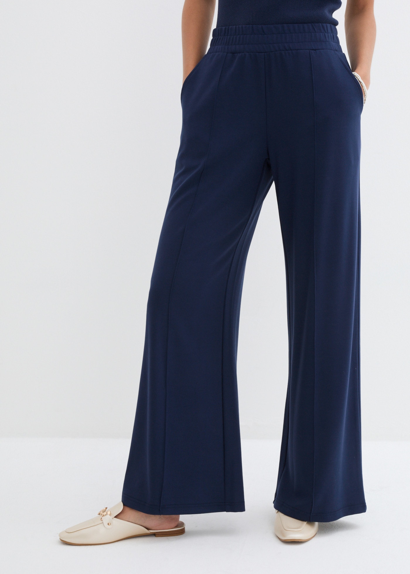 bonprix Marlene-Hose  aus Jersey, Loose Fit, festlicher Stil